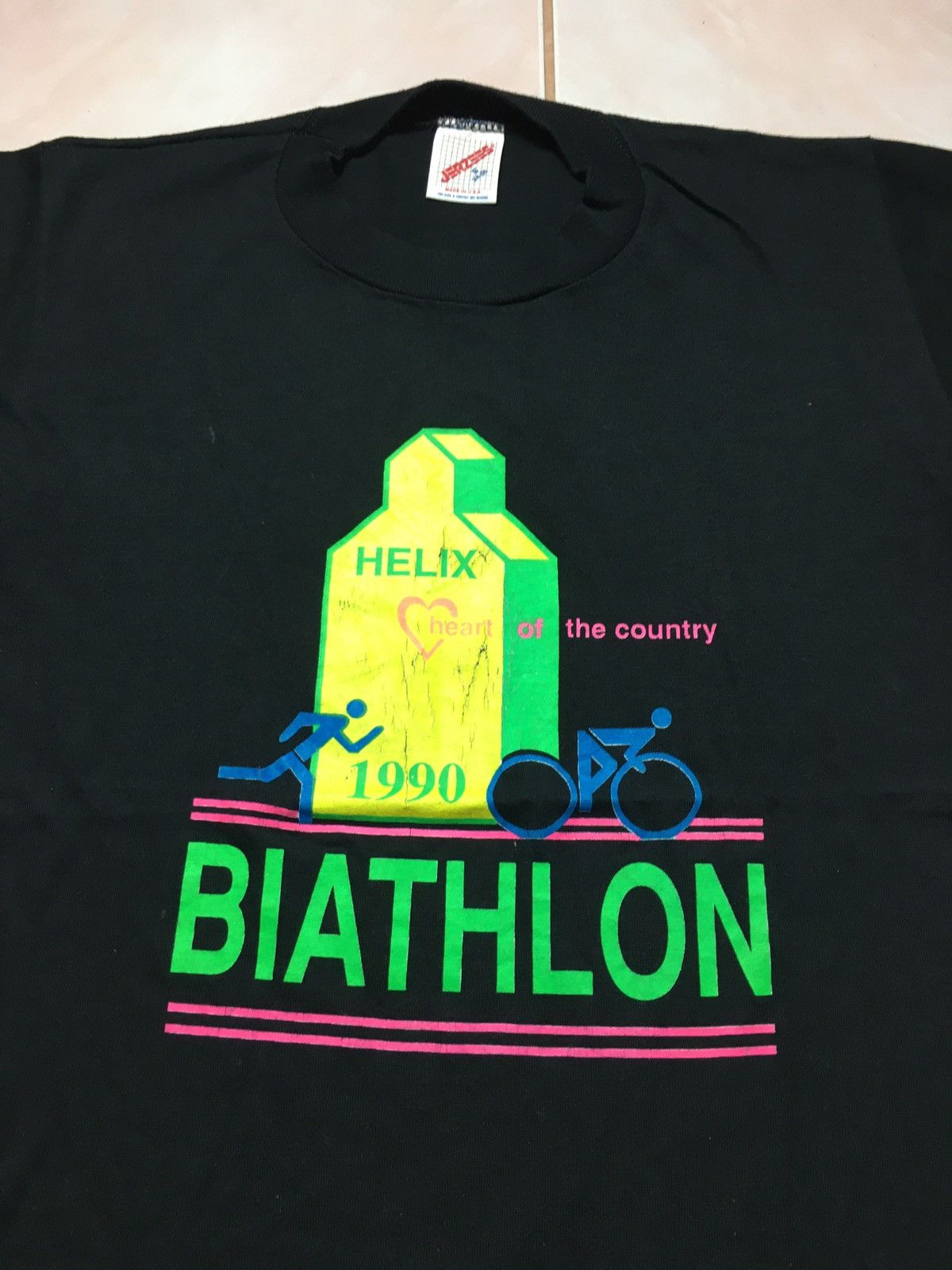 Jerzees × Vintage Vintage 90s Biathlon Tee Shirt Size US S / EU 44-46 / 1 - 3 Thumbnail