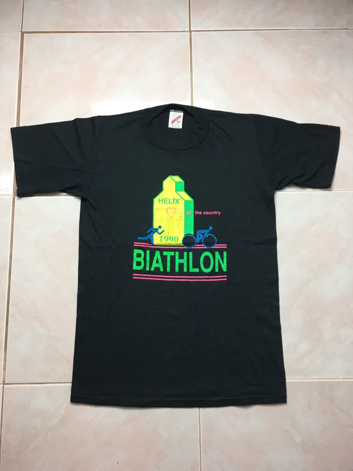Jerzees × Vintage Vintage 90s Biathlon Tee Shirt Size US S / EU 44-46 / 1 - 2 Thumbnail