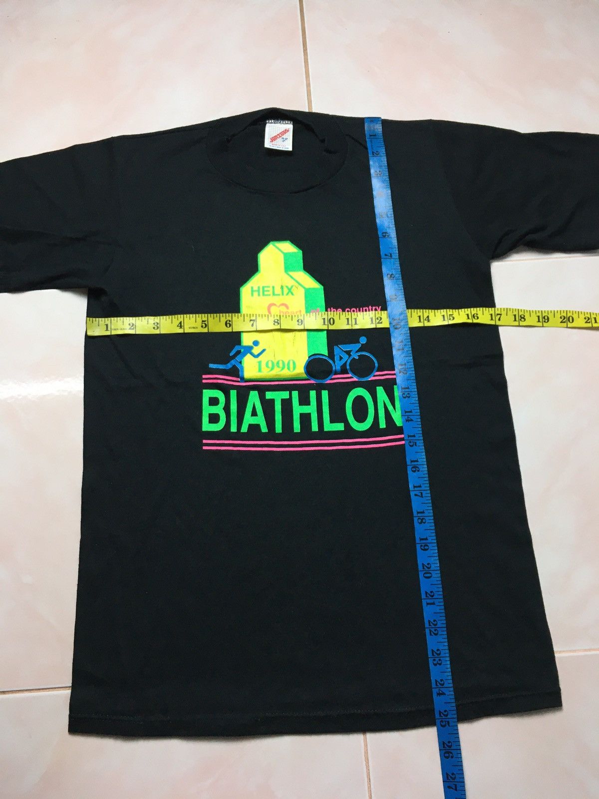 Jerzees × Vintage Vintage 90s Biathlon Tee Shirt Size US S / EU 44-46 / 1 - 8 Thumbnail