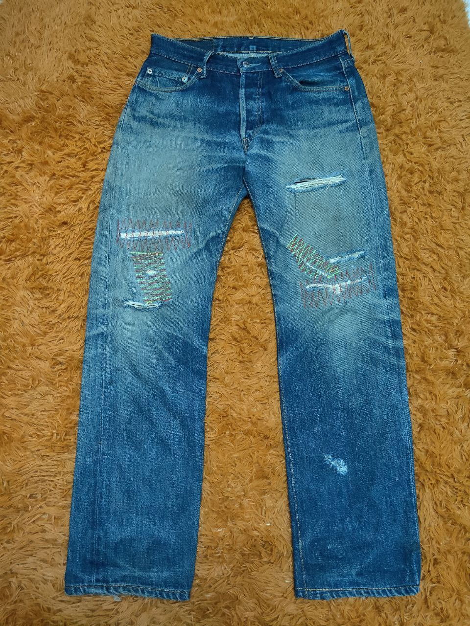 Levi's Vintage Clothing × Vintage Vintage Levis 501 Button Fly Denim Distressed Size US 30 / EU 46 - 1 Thumbnail