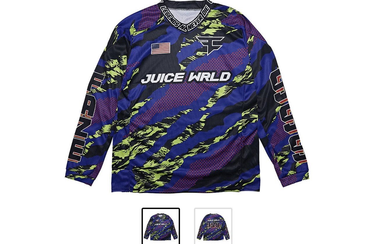 Sleeve Juice Wrld Faze Paintball Jersey Faze Clan Paintball Faze