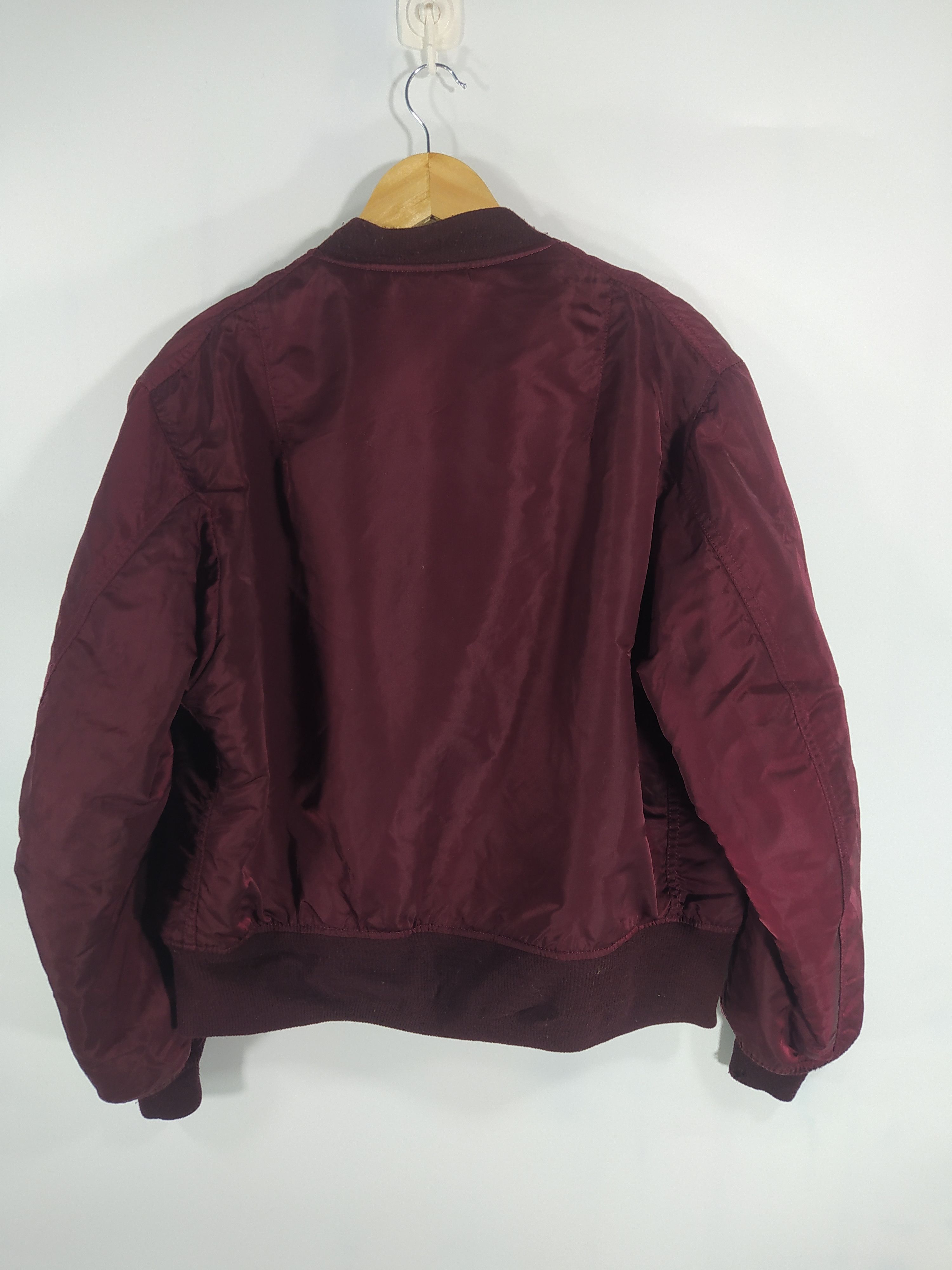 Alpha Industries Vintage Maroon Alpha Industries MA1 Flying Bomber Jacket Size US L / EU 52-54 / 3 - 3 Thumbnail