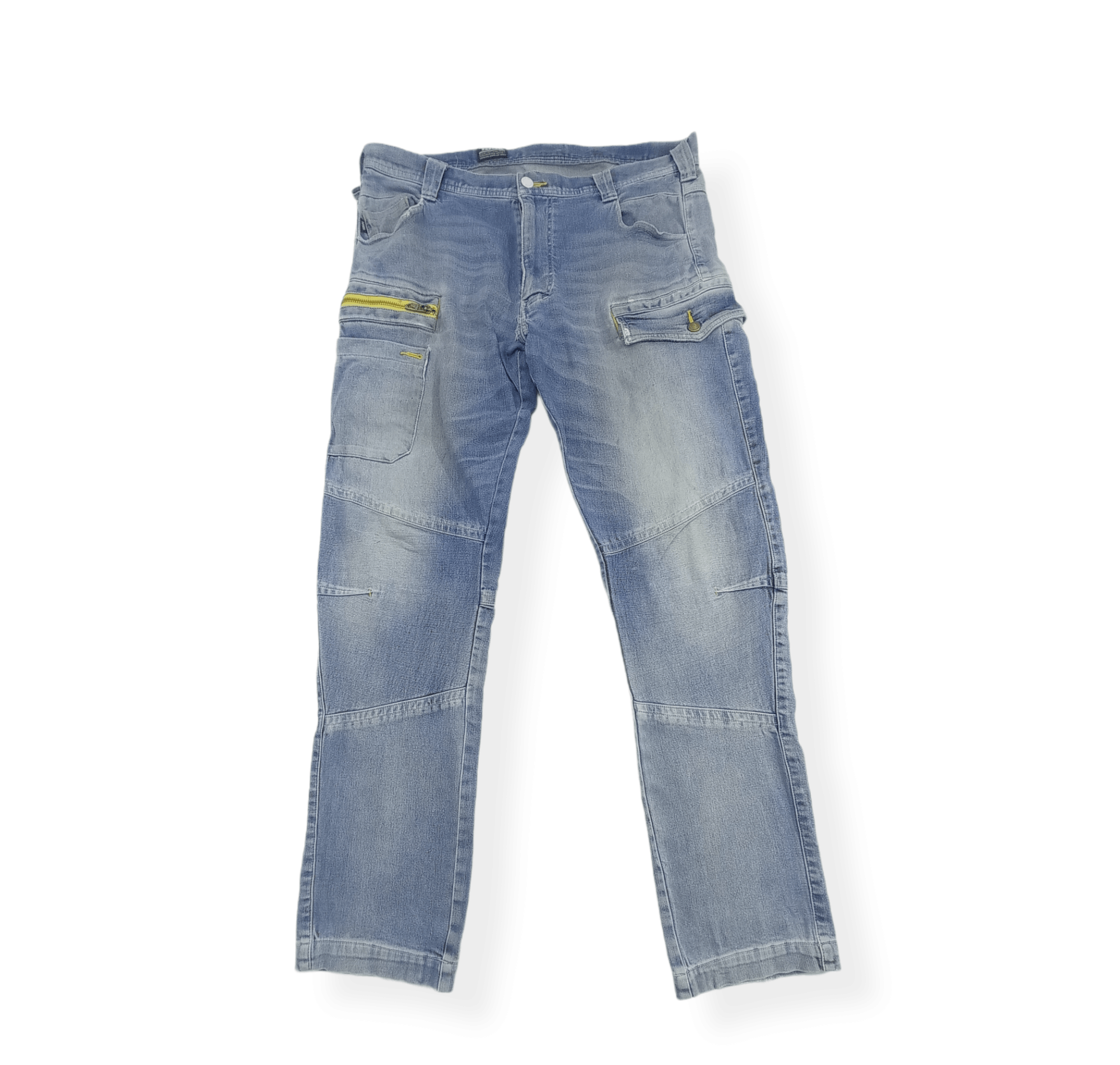 Japanese Brand 🔥Toraichi Denim Faded Cargo Pants Size US 34 / EU 50 - 1 Thumbnail