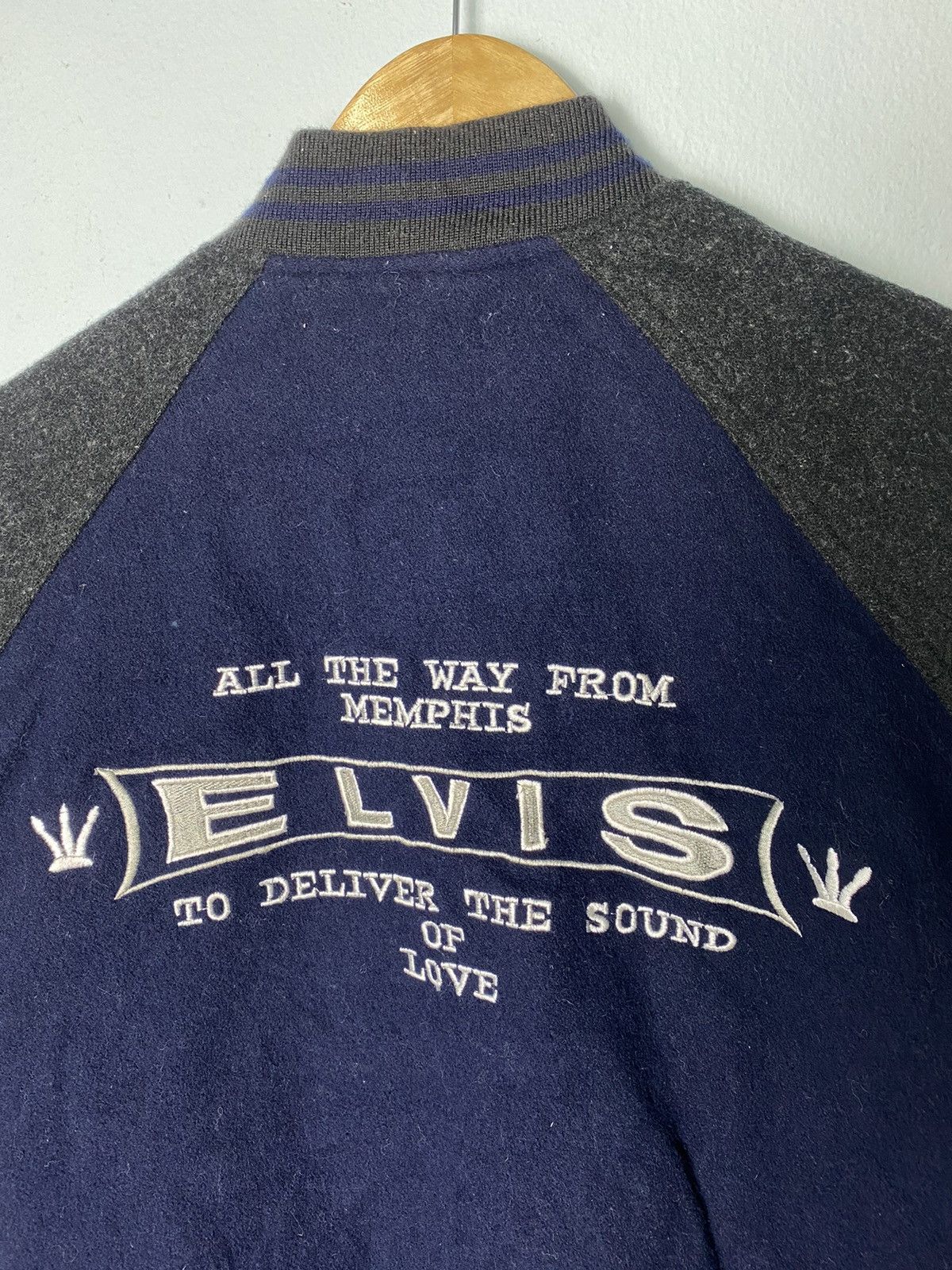 Vintage Rare🔥 Vintage Elvis Presley Wool Varsity Jacket Size US M / EU 48-50 / 2 - 6 Thumbnail