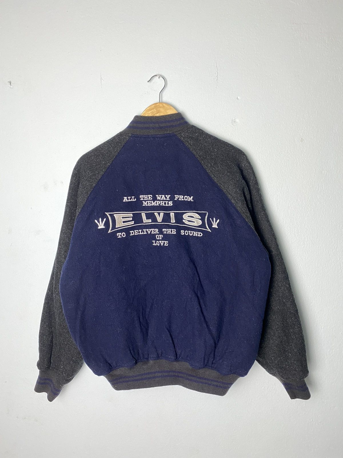 Vintage Rare🔥 Vintage Elvis Presley Wool Varsity Jacket Size US M / EU 48-50 / 2 - 5 Thumbnail