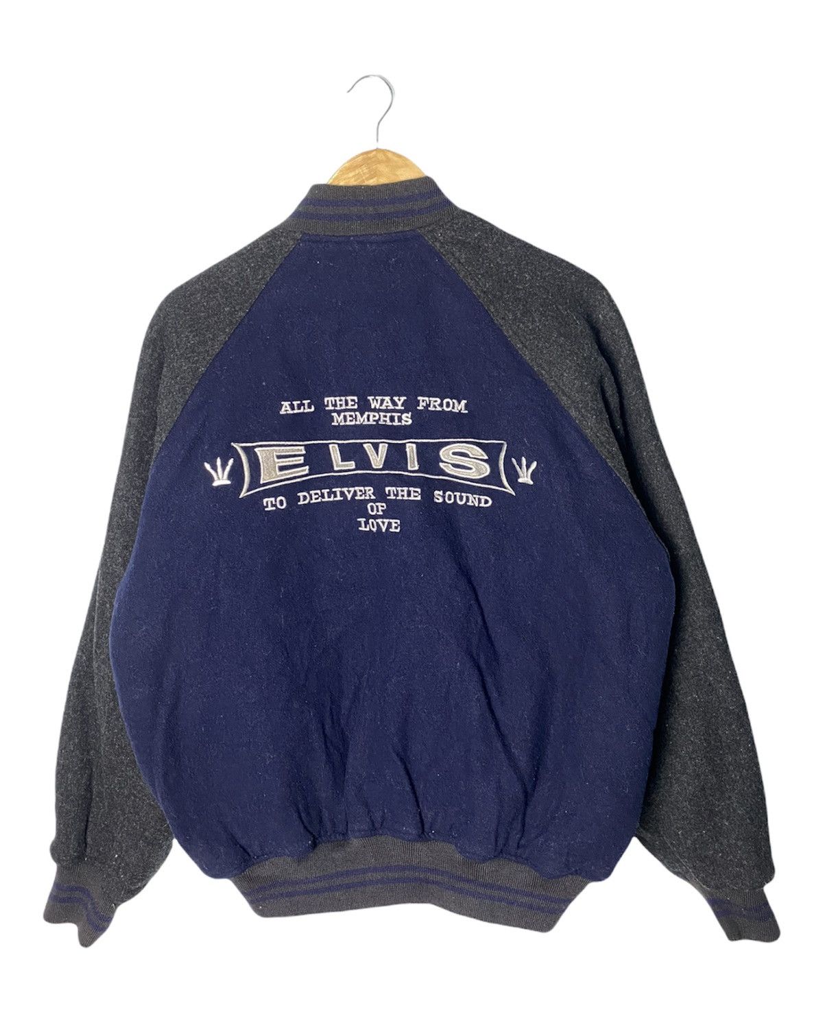 Vintage Rare🔥 Vintage Elvis Presley Wool Varsity Jacket Size US M / EU 48-50 / 2 - 1 Thumbnail