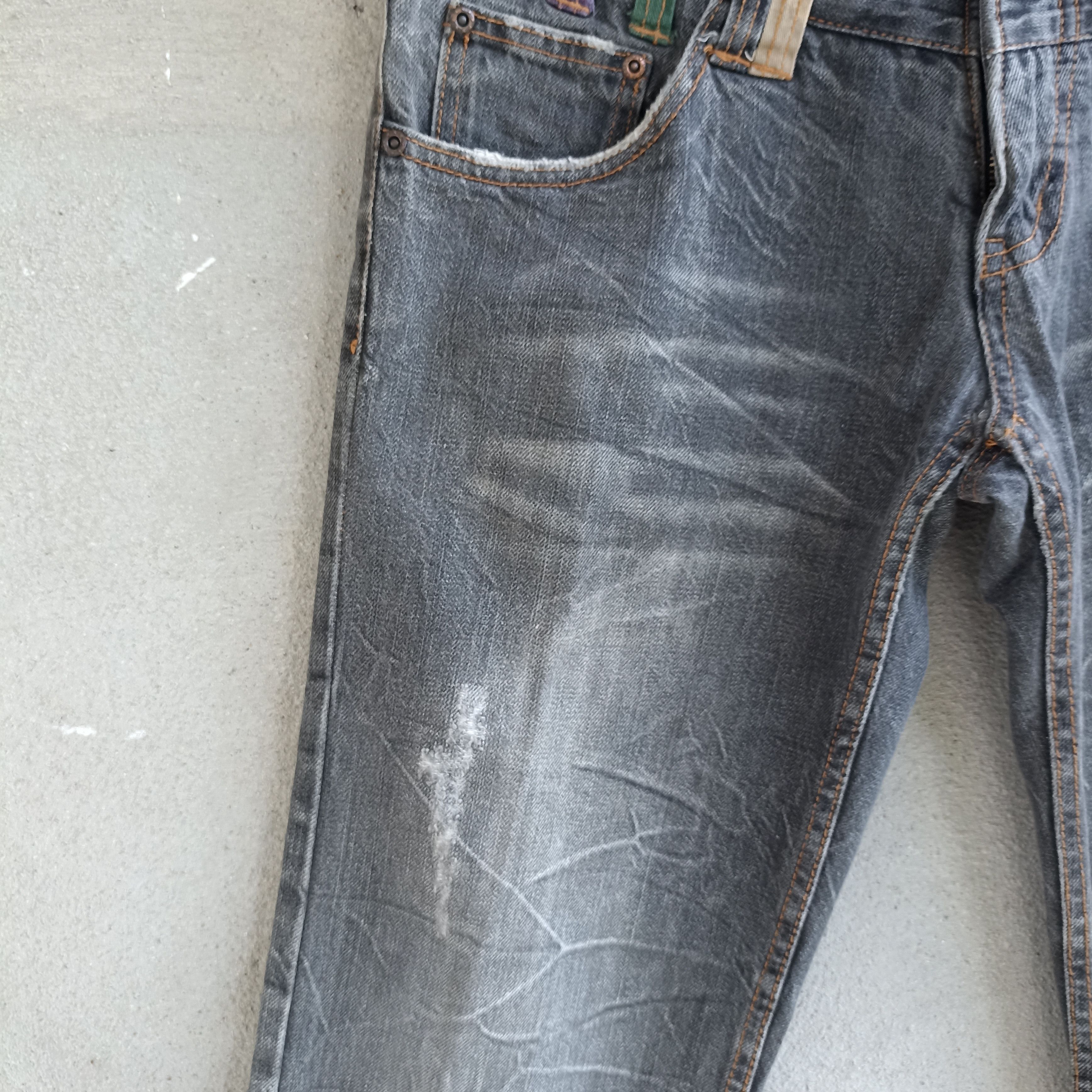 Japanese Brand Nylaus Clothing Doublewaist Distressed Black Jeans Size US 32 / EU 48 - 8 Thumbnail
