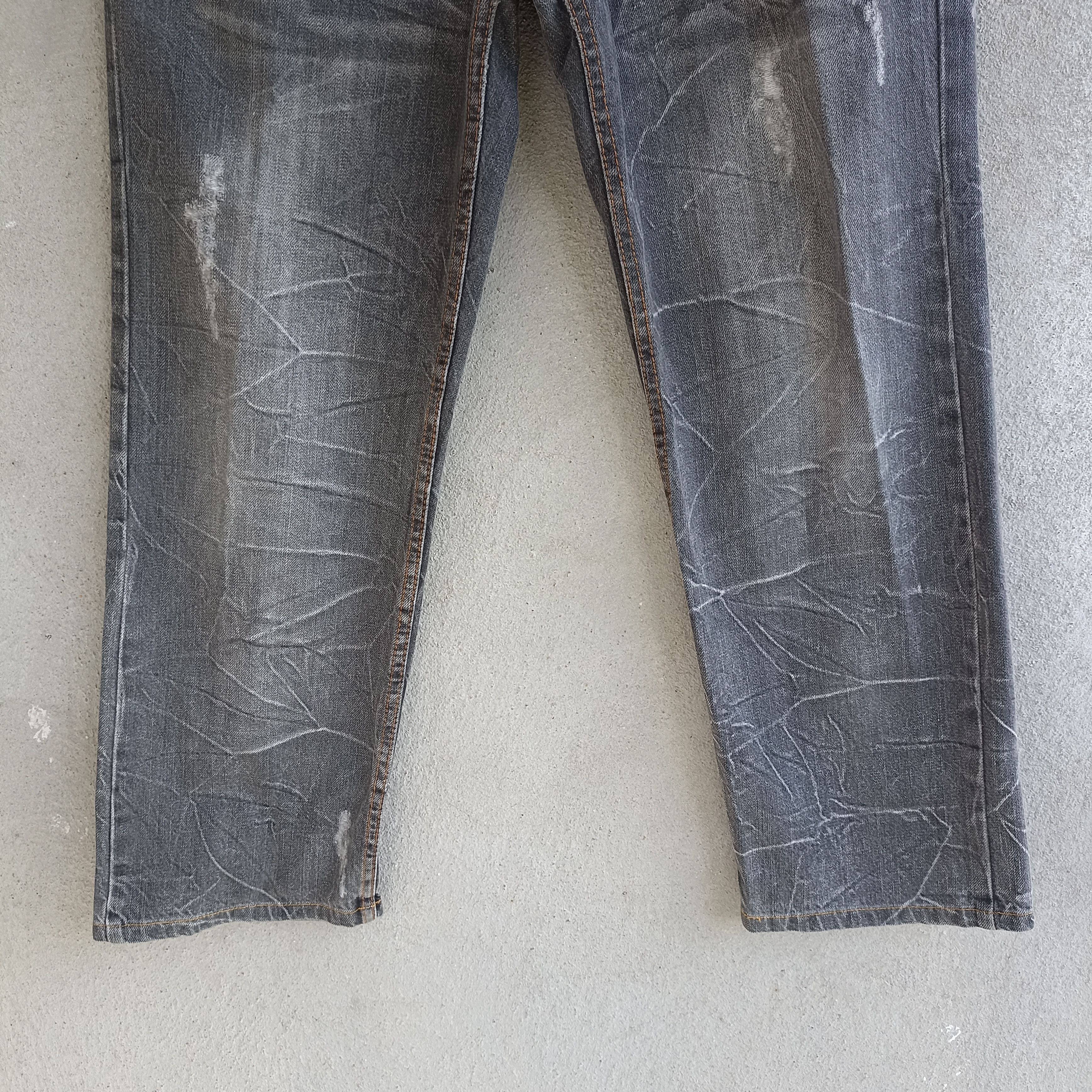 Japanese Brand Nylaus Clothing Doublewaist Distressed Black Jeans Size US 32 / EU 48 - 5 Thumbnail