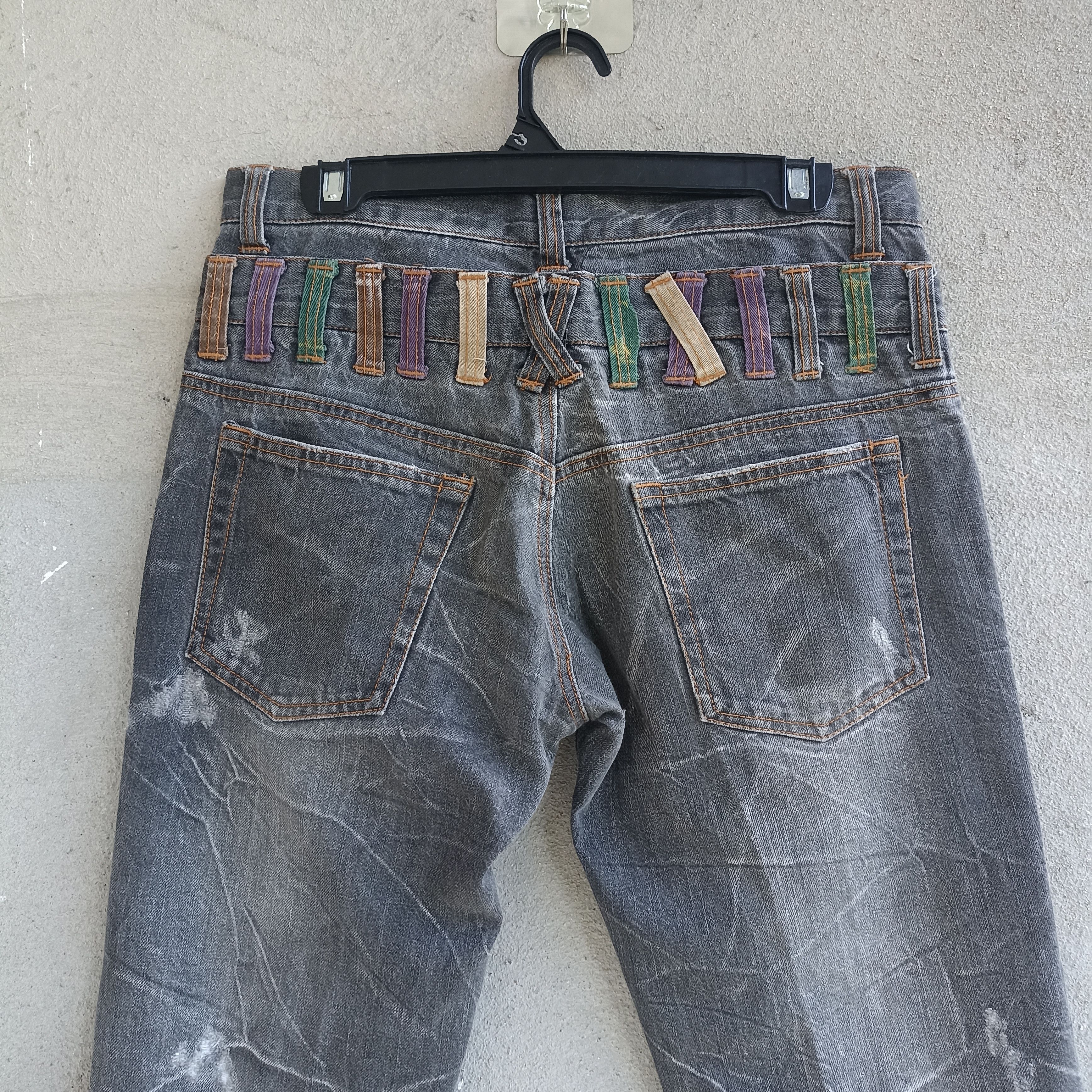 Japanese Brand Nylaus Clothing Doublewaist Distressed Black Jeans Size US 32 / EU 48 - 11 Thumbnail