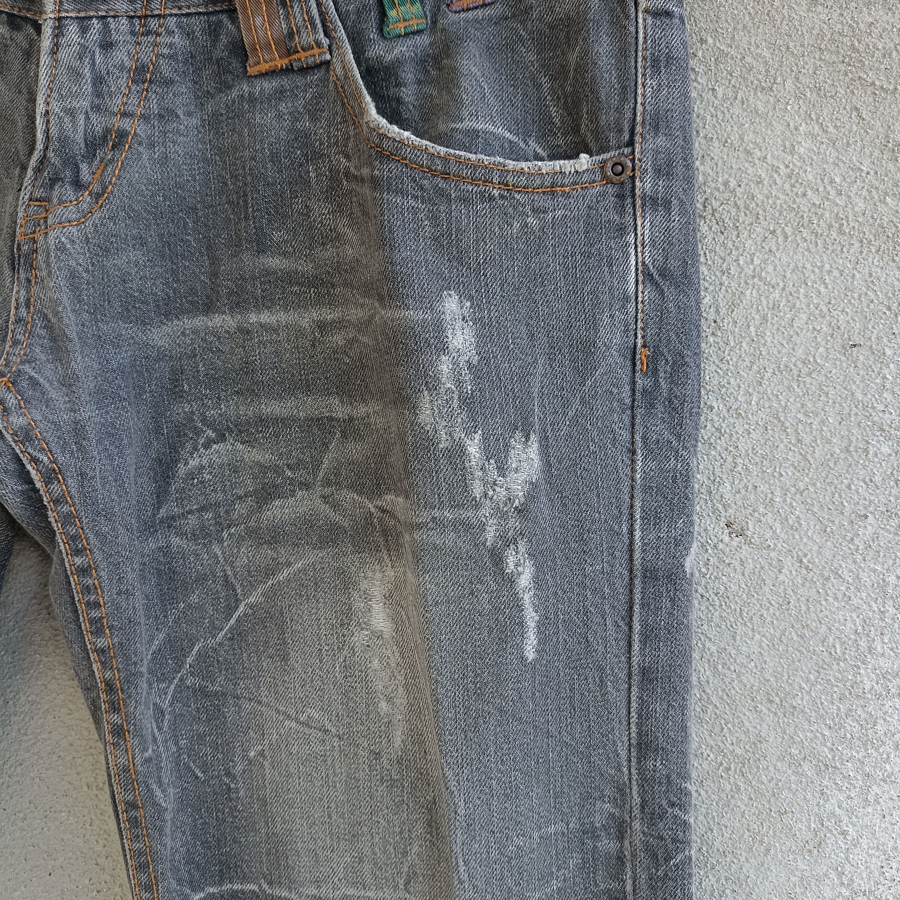 Japanese Brand Nylaus Clothing Doublewaist Distressed Black Jeans Size US 32 / EU 48 - 9 Thumbnail