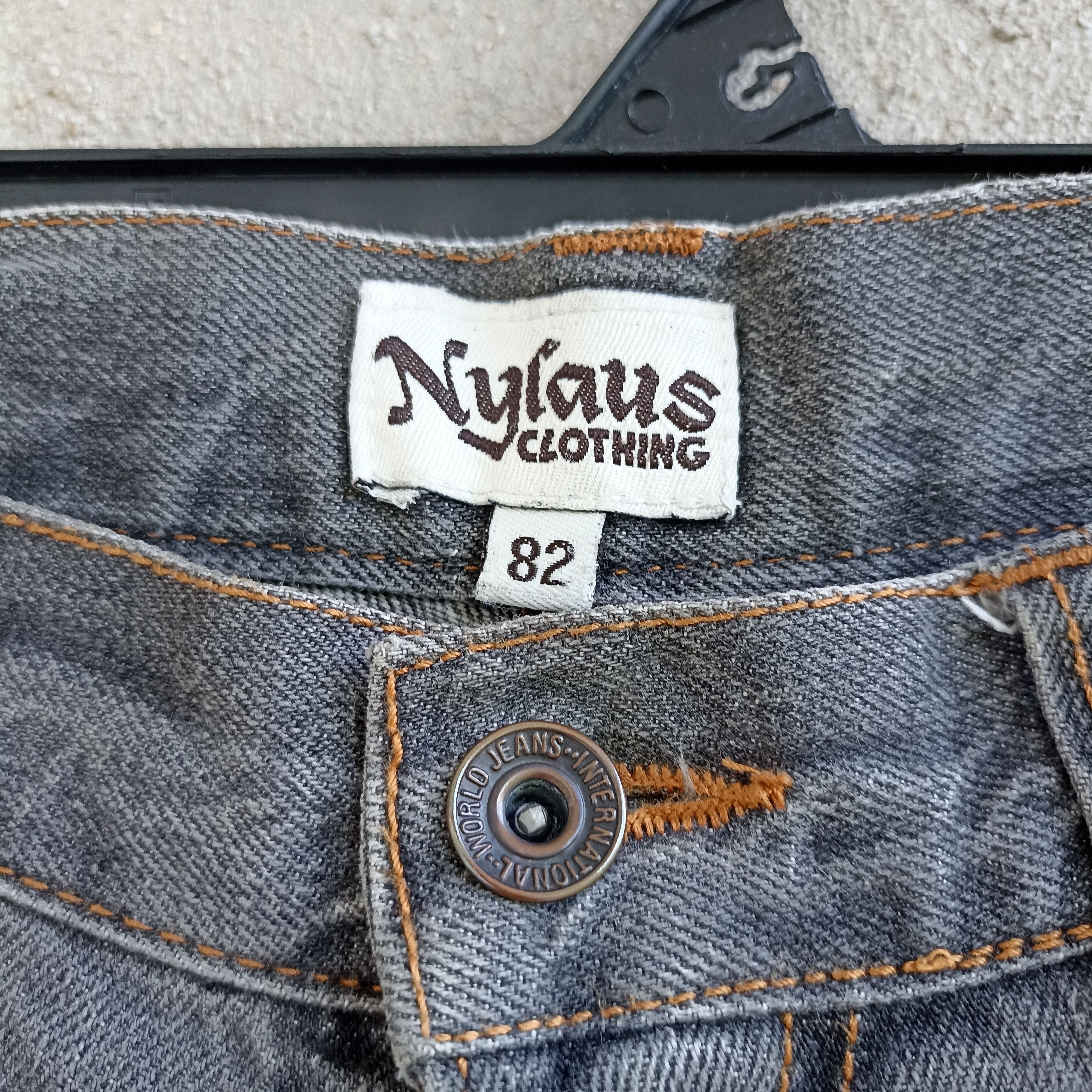 Japanese Brand Nylaus Clothing Doublewaist Distressed Black Jeans Size US 32 / EU 48 - 10 Thumbnail