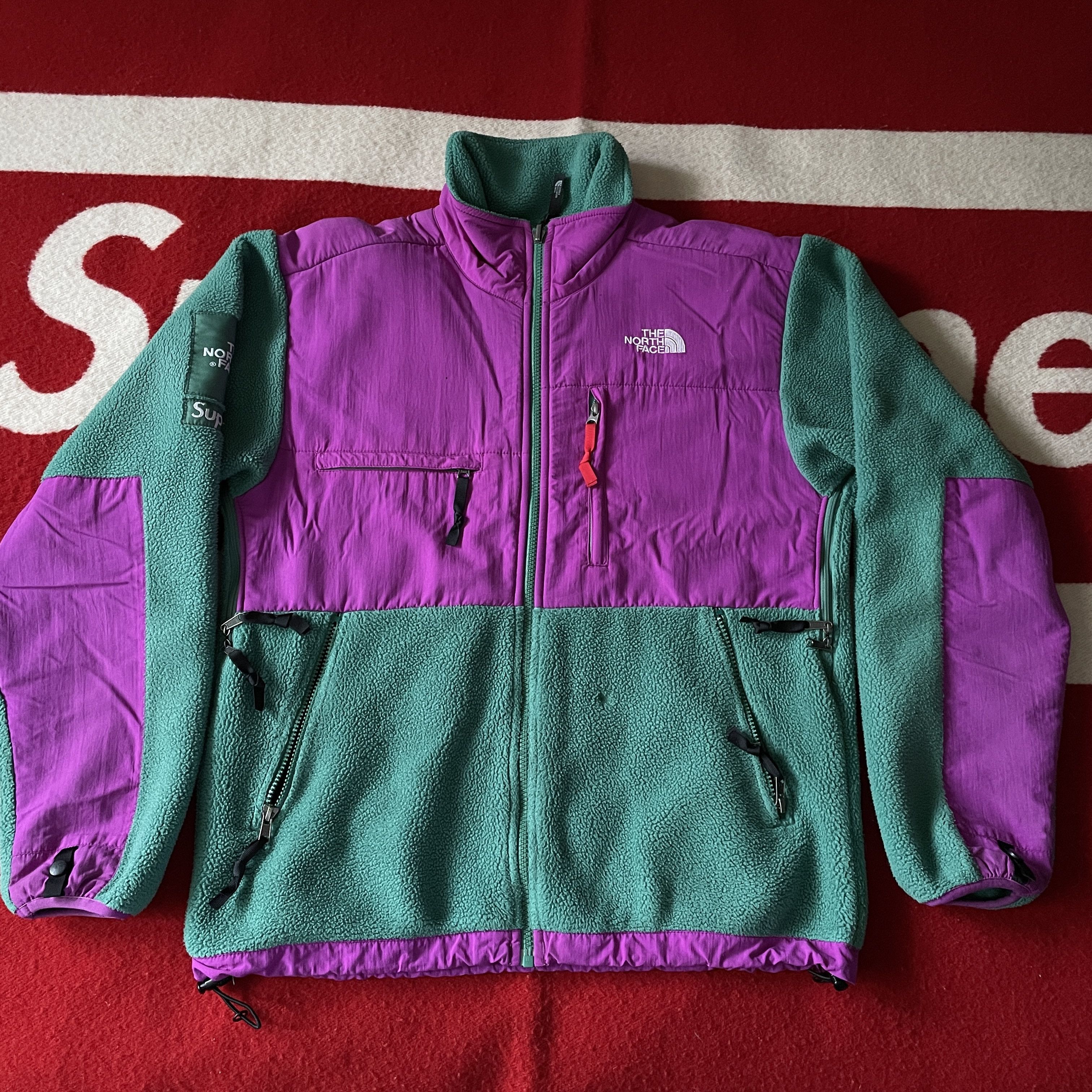 image of Supreme X Tnf - Denali Fleece Zip-Up Vest Jacket F/w08 Small in Aqua Marine Green, Men's