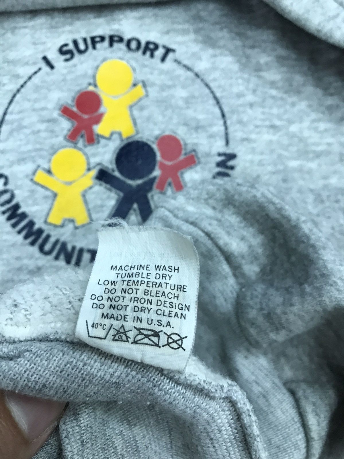Velva Sheen × Vintage Vintage Sweatshirt Hoodie Spell Support Community Education Size US M / EU 48-50 / 2 - 6 Thumbnail