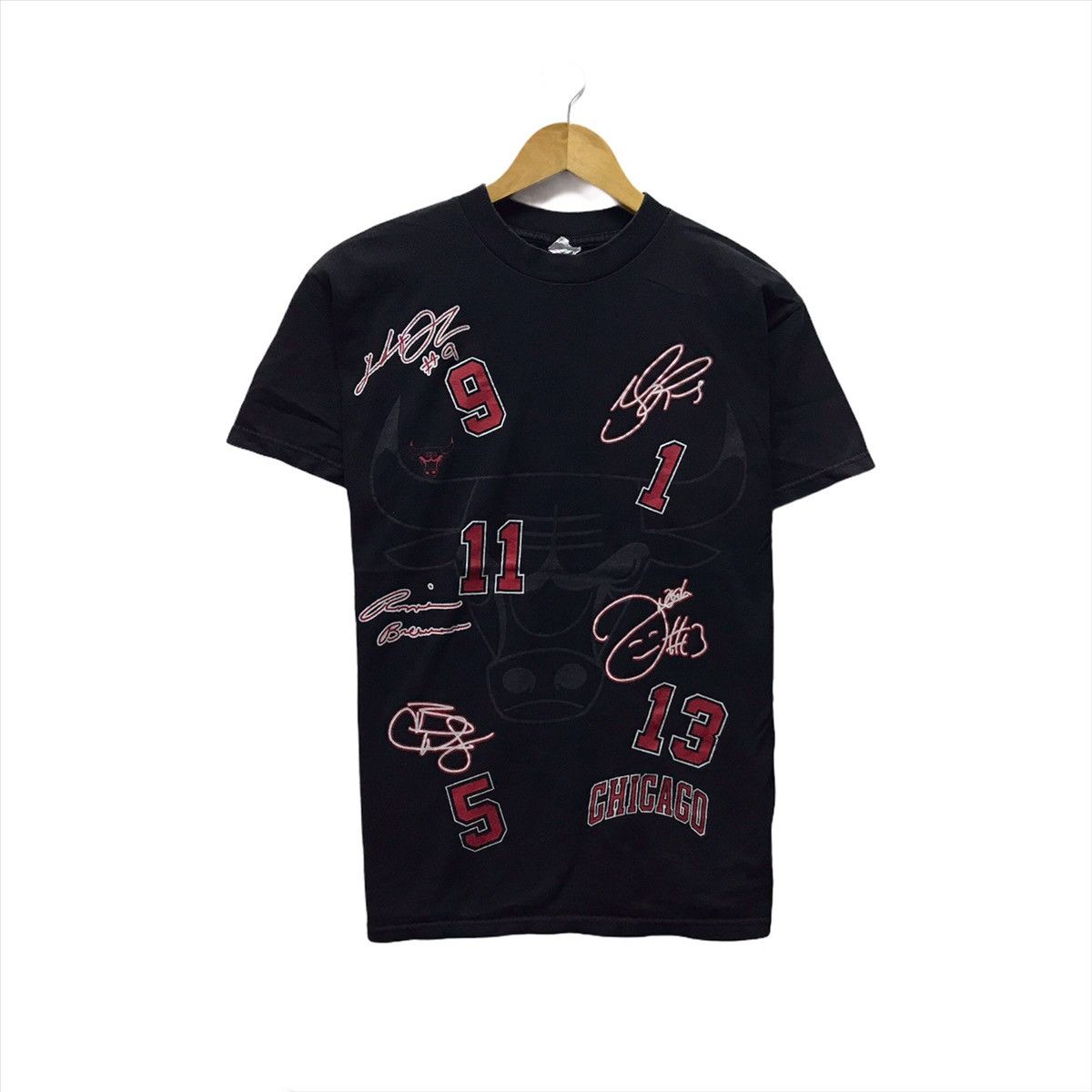 image of Chicago Bulls x NBA Chicago Crewneck Full Print Nba Player in Black, Men's (Size Small)