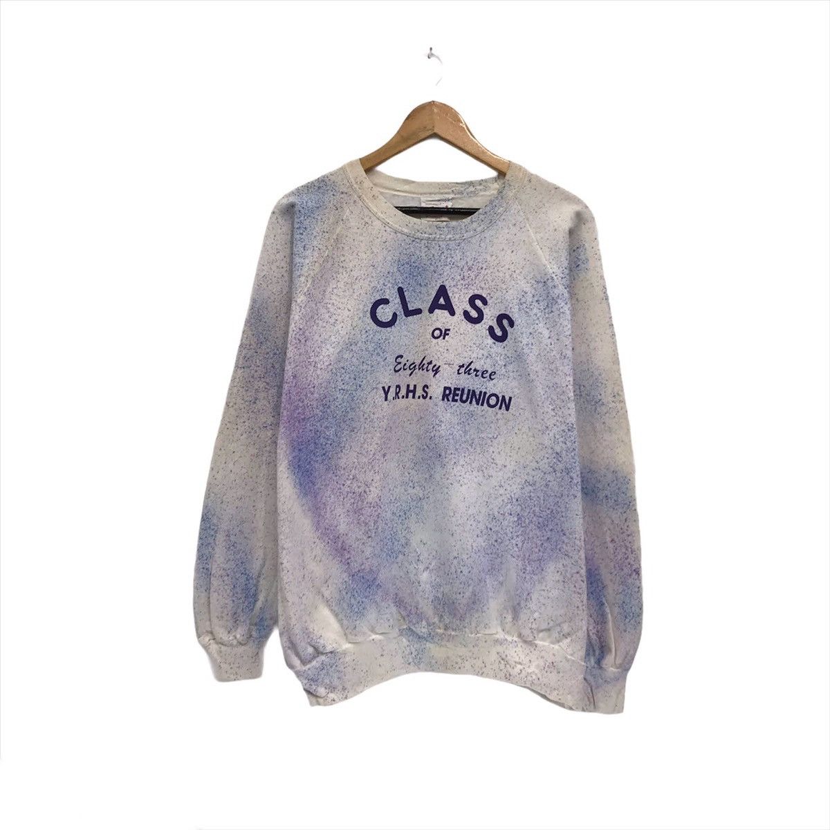image of Made In Canada Vintage Penmans Sweatshirt Class Eighty Three Yrhs Reunion in Tie Dye (Size Large)