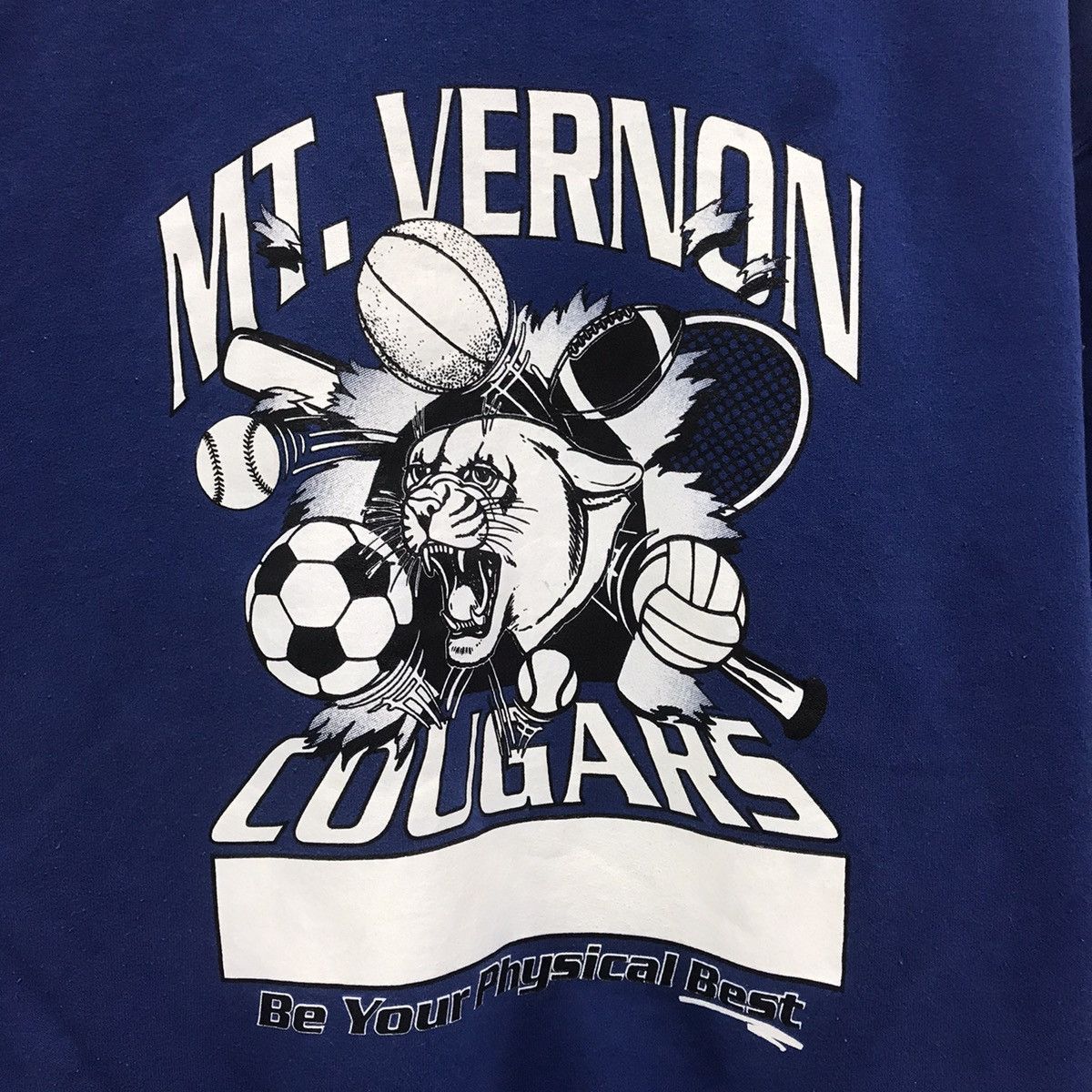 Jerzees Vintage University Cougars Sweatshirt Mount Vernon Nazarene Size US M / EU 48-50 / 2 - 2 Thumbnail