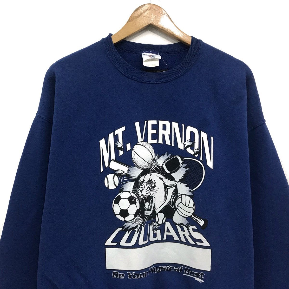 Jerzees Vintage University Cougars Sweatshirt Mount Vernon Nazarene Size US M / EU 48-50 / 2 - 3 Thumbnail