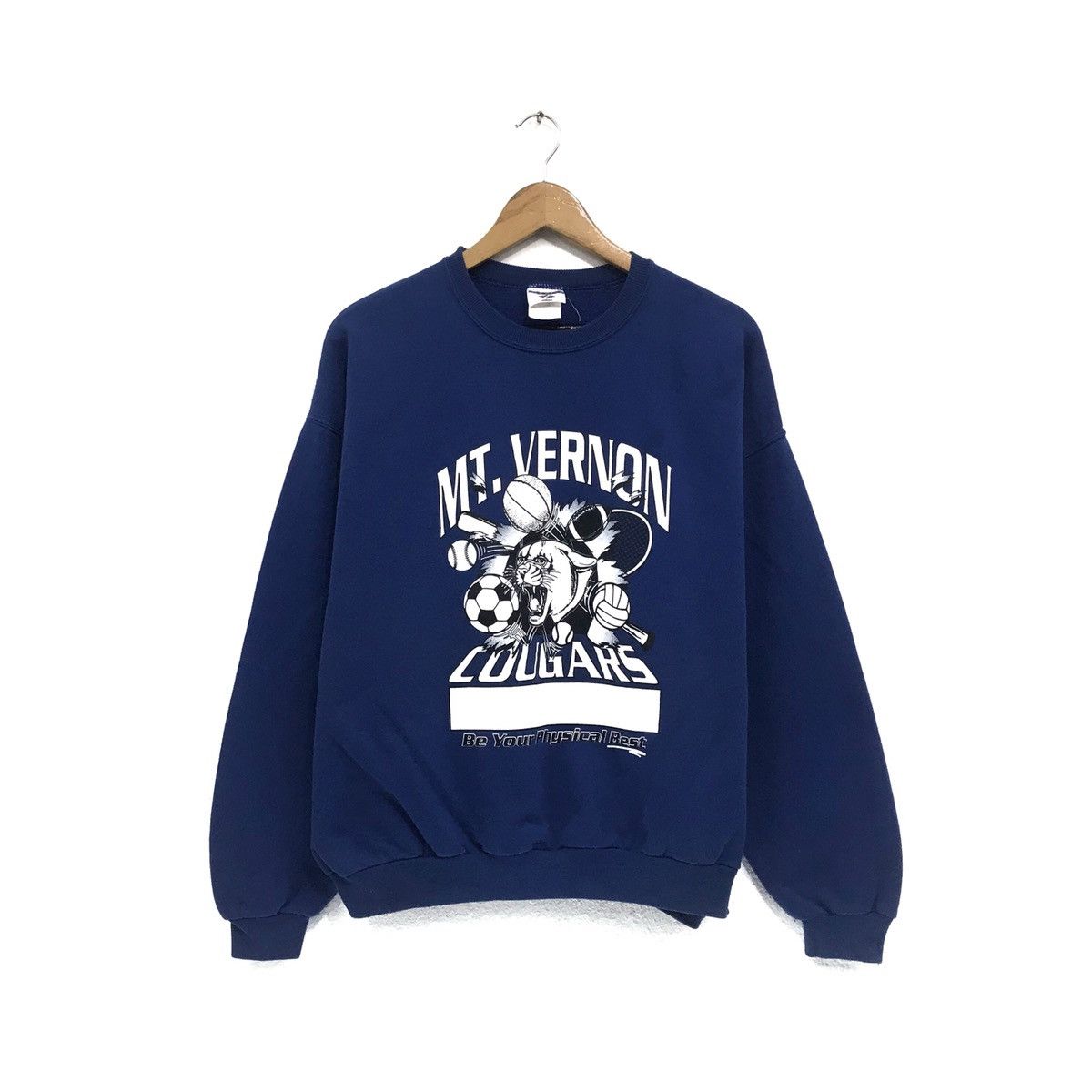 Jerzees Vintage University Cougars Sweatshirt Mount Vernon Nazarene Size US M / EU 48-50 / 2 - 1 Thumbnail