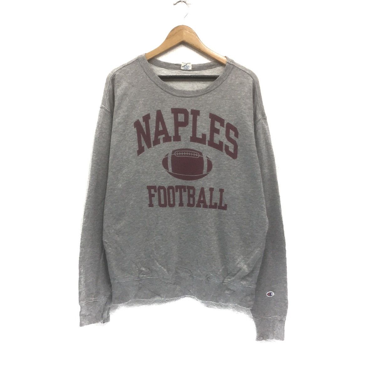Champion × NFL × Nutmeg Vintage Champion Biglogo Rugby NAPLES FOOTBALL Sweatshirt Size US M / EU 48-50 / 2 - 2 Thumbnail