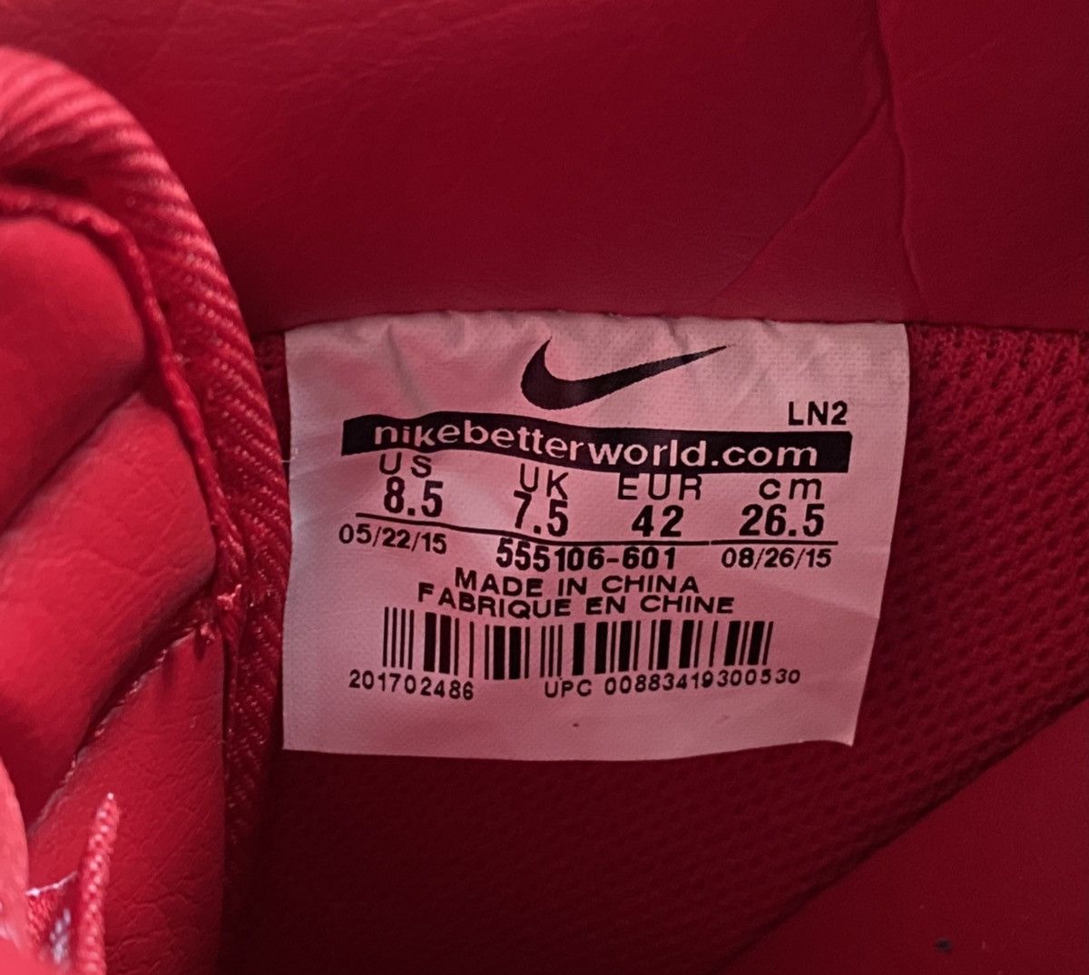 Nike NikeLab Air Force 1 Low Gym Red | White Size US 8.5 / EU 41-42 - 7 Thumbnail