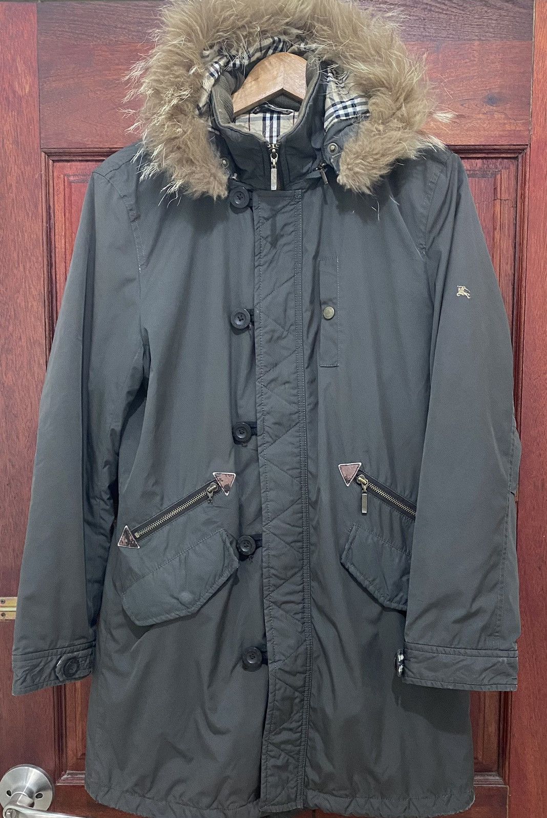 Burberry Burberry Fishtail Parka Faux Fur Jacket Nova Check Size US L / EU 52-54 / 3 - 2 Thumbnail