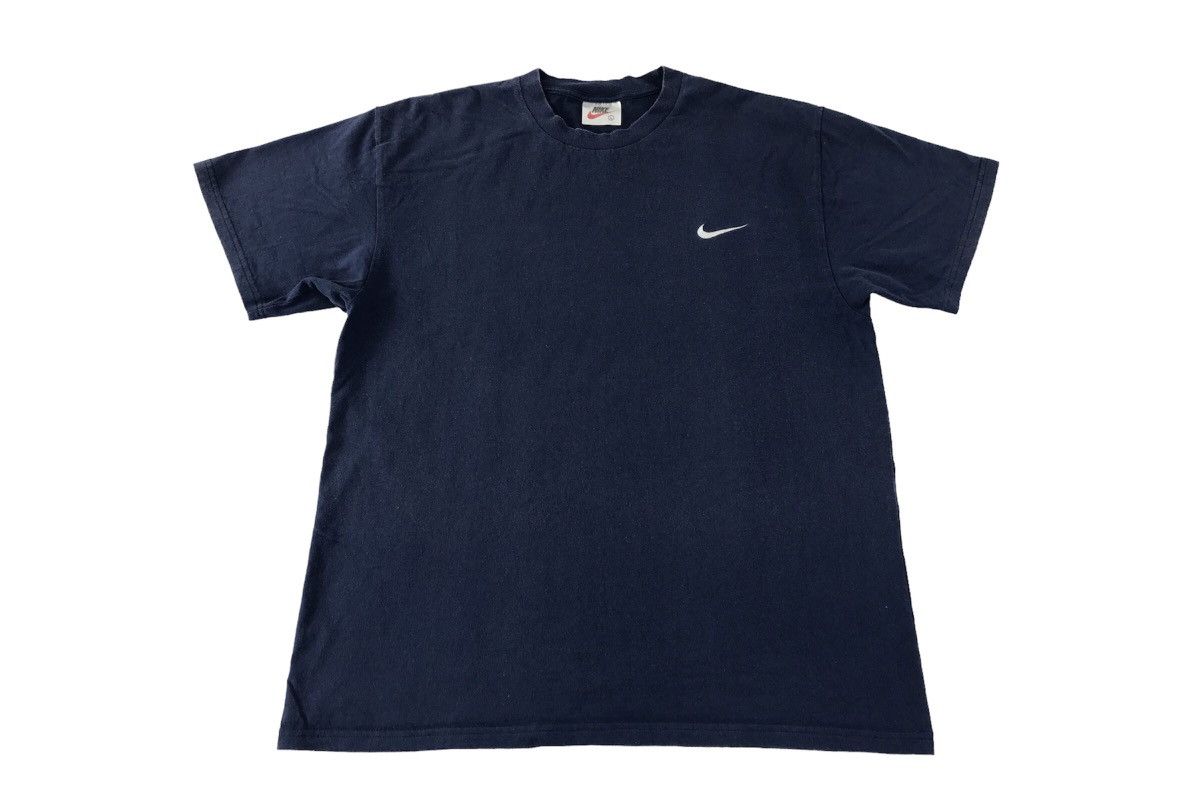 Nike × Vintage 90s Nike Swoosh Embroidery Logo Design Plain Tee Size US L / EU 52-54 / 3 - 1 Thumbnail