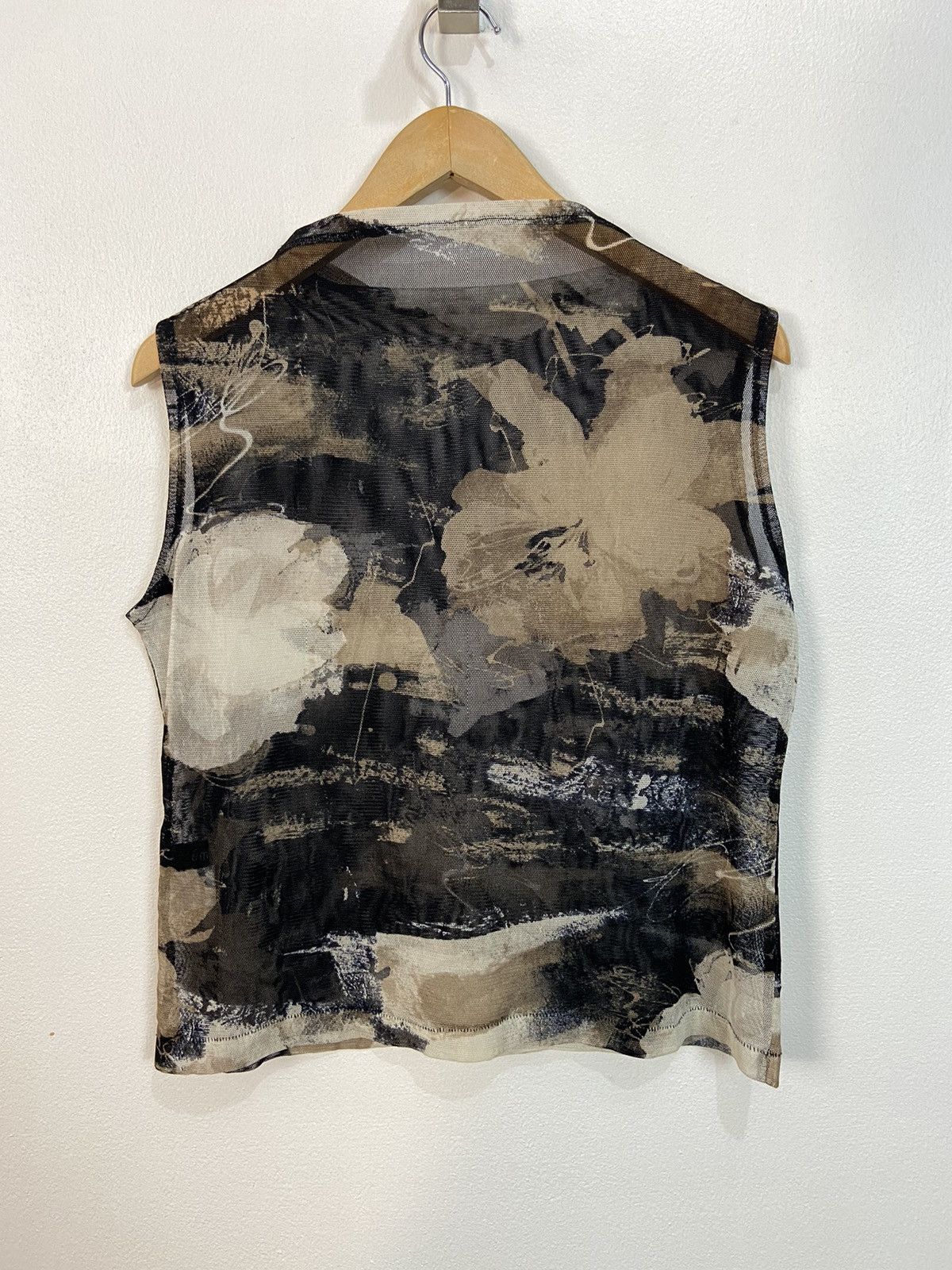 Japanese Brand Mesh Abstract Printed Top. Size M / US 6-8 / IT 42-44 - 3 Thumbnail