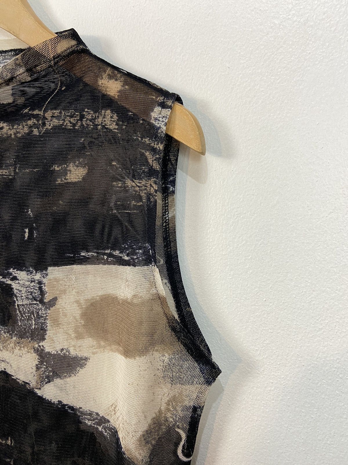 Japanese Brand Mesh Abstract Printed Top. Size M / US 6-8 / IT 42-44 - 5 Thumbnail