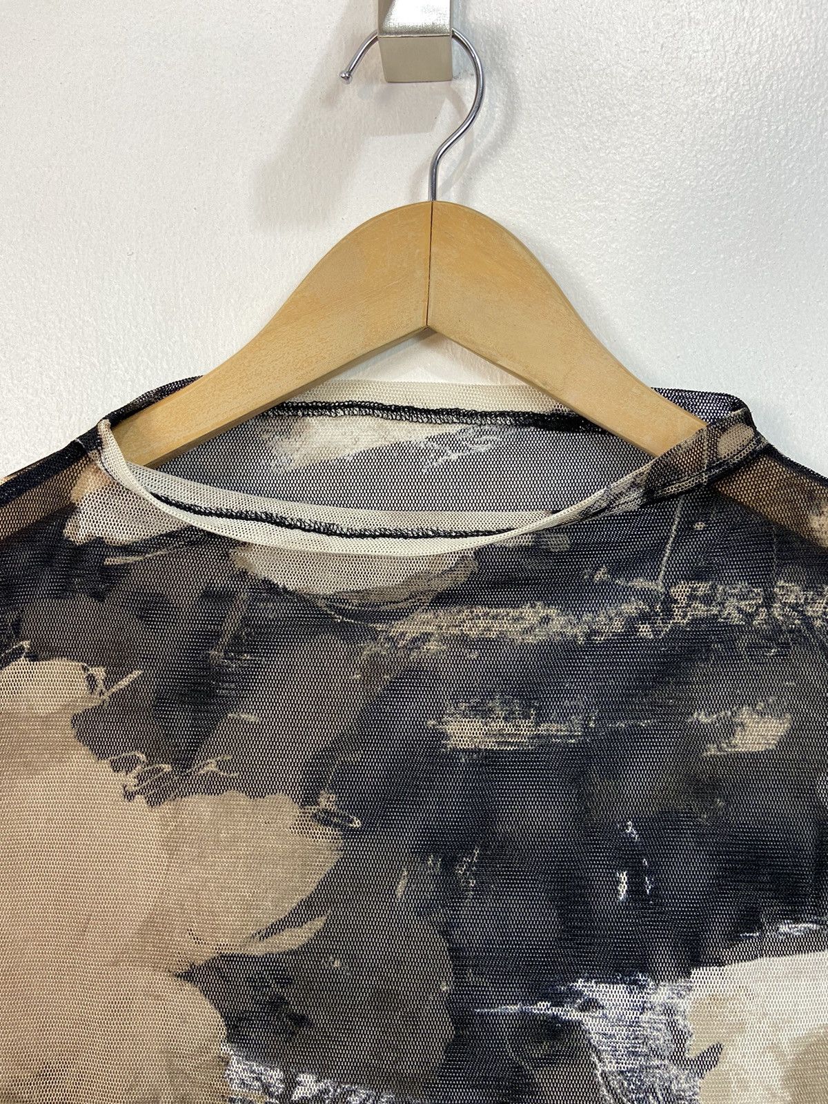 Japanese Brand Mesh Abstract Printed Top. Size M / US 6-8 / IT 42-44 - 4 Thumbnail