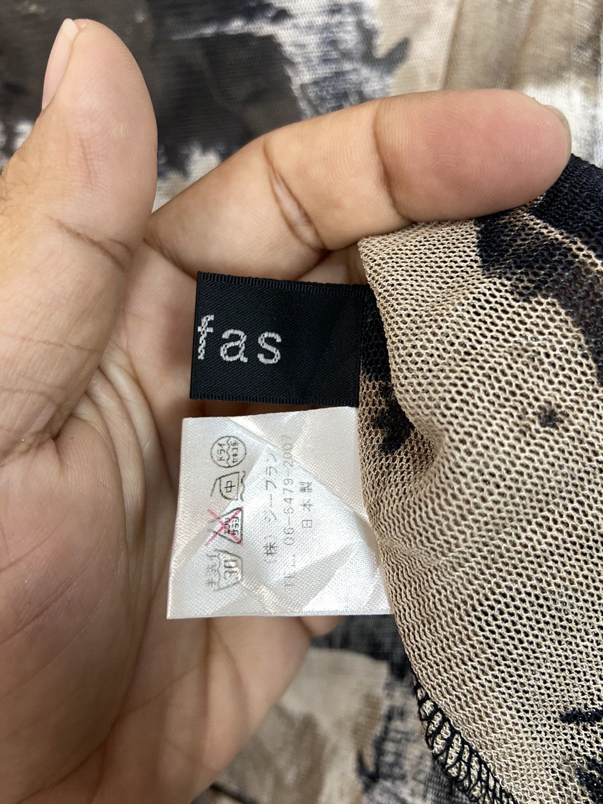 Japanese Brand Mesh Abstract Printed Top. Size M / US 6-8 / IT 42-44 - 9 Thumbnail
