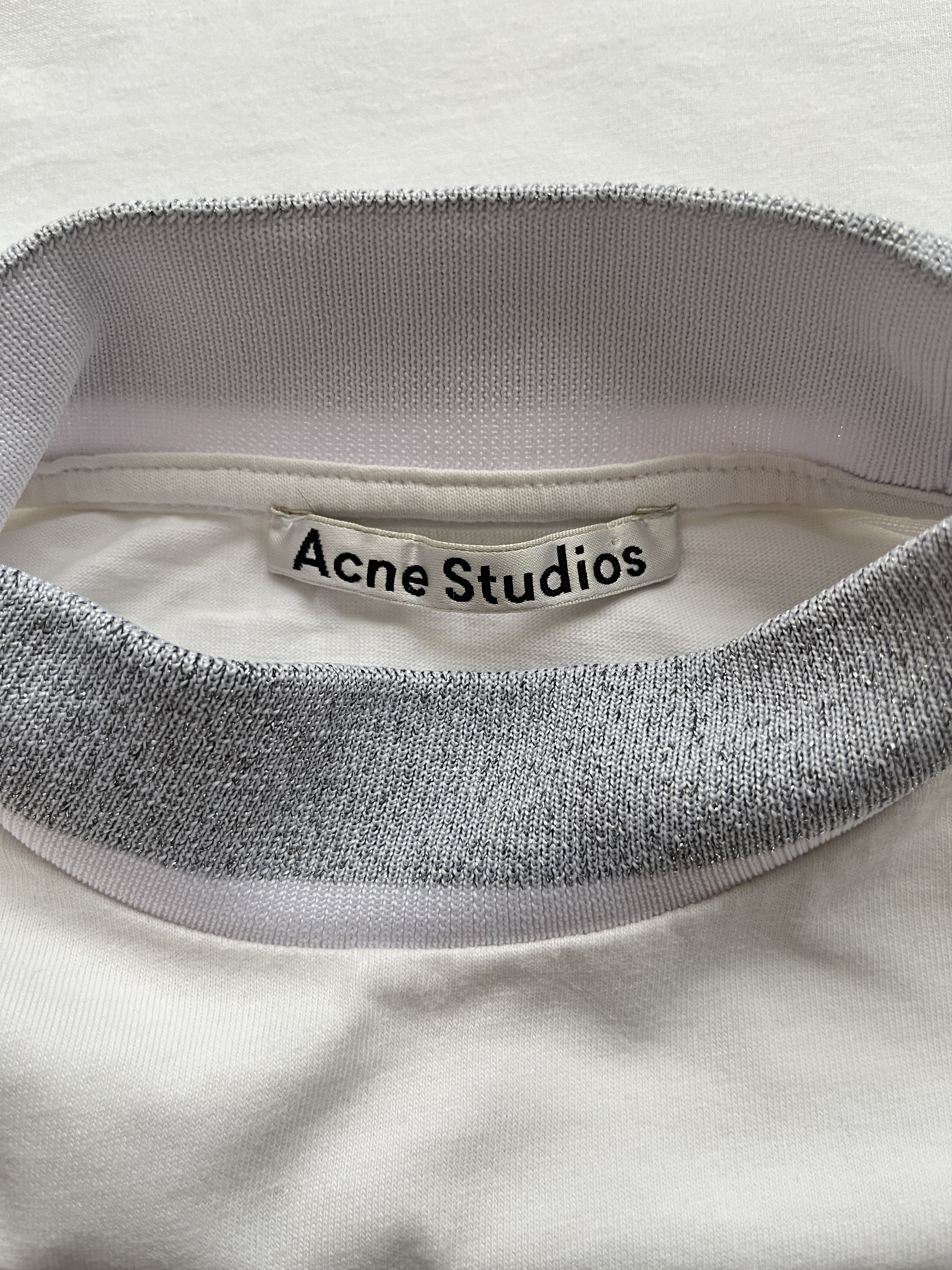 Acne Studios ⚡️QUICK SALE⚡️2017 Acne Studios White T-Shirt Silver Detail Size XXS / US 00 / IT 34 - 3 Thumbnail