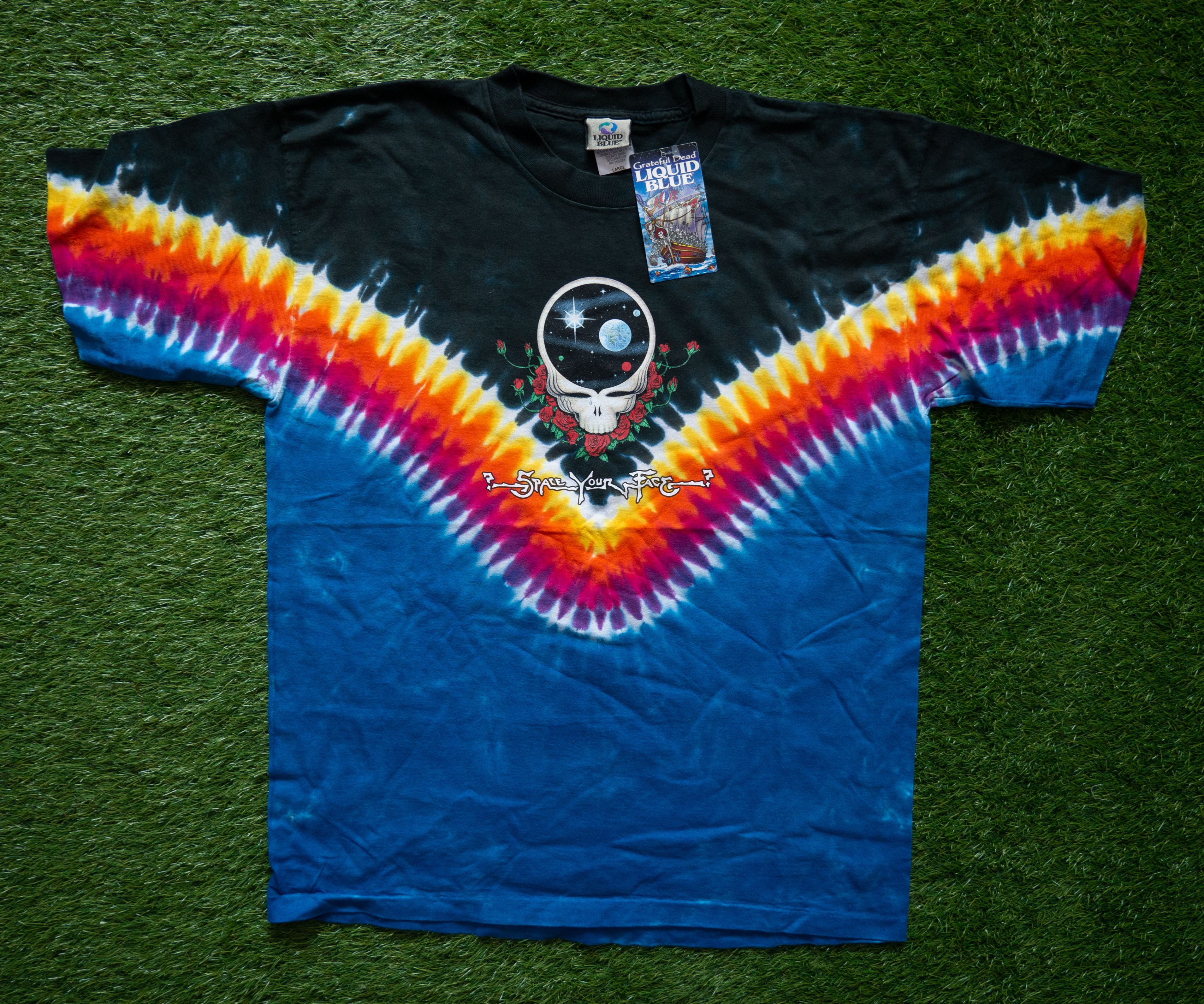 image of Vintage Liquid Blue X Grateful Dead Deadstock T-Shirt New L in Tie Dye, Men's (Size Large)