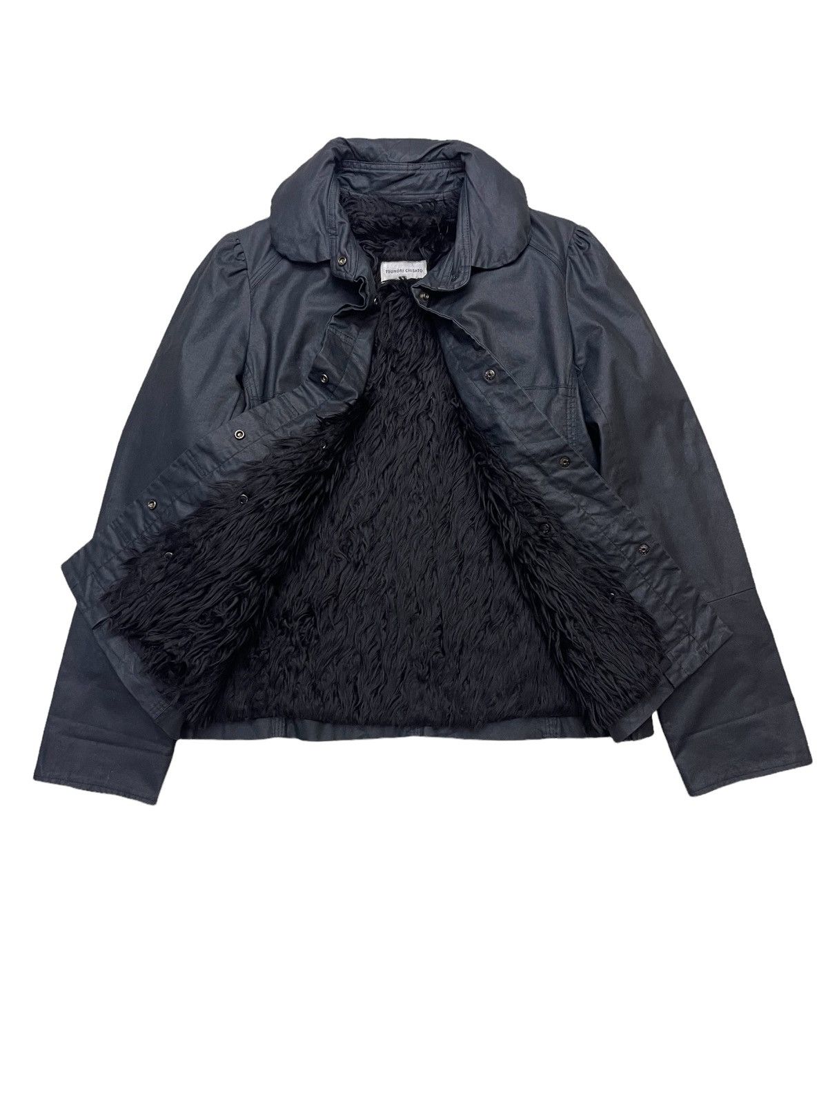 Issey Miyake Tsumori Chisato Faux Furry Waxed Women Jacket Size ONE SIZE - 3 Thumbnail