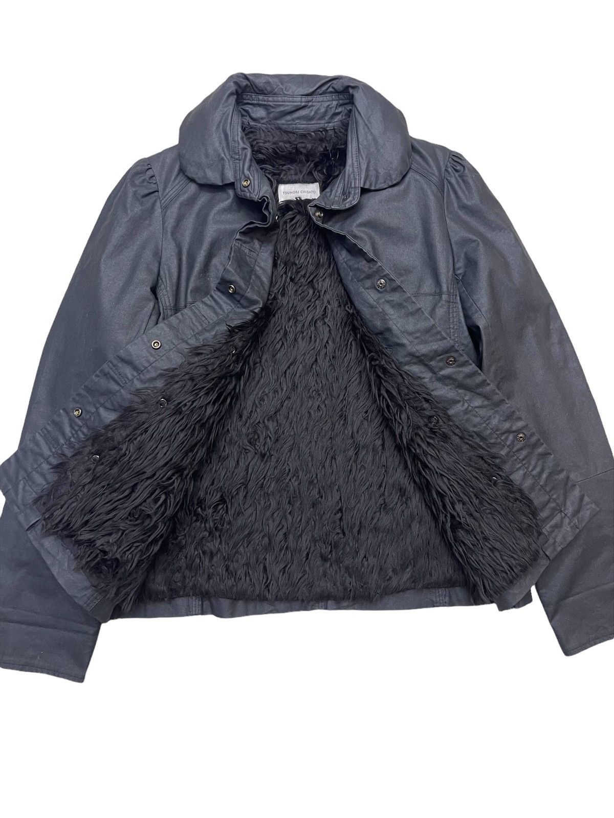 Issey Miyake Tsumori Chisato Faux Furry Waxed Women Jacket Size ONE SIZE - 6 Thumbnail