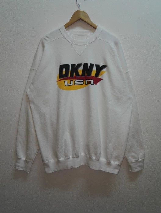 DKNY VINTAGE🔥 DKNY USA SWEATSHIRT BIG LOGO Size US XL / EU 56 / 4 - 1 Thumbnail