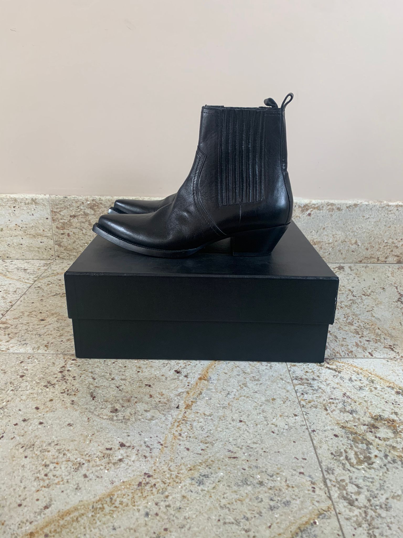 image of Saint Laurent Paris Lukas 40 Boots In Black, Men's (Size 7)