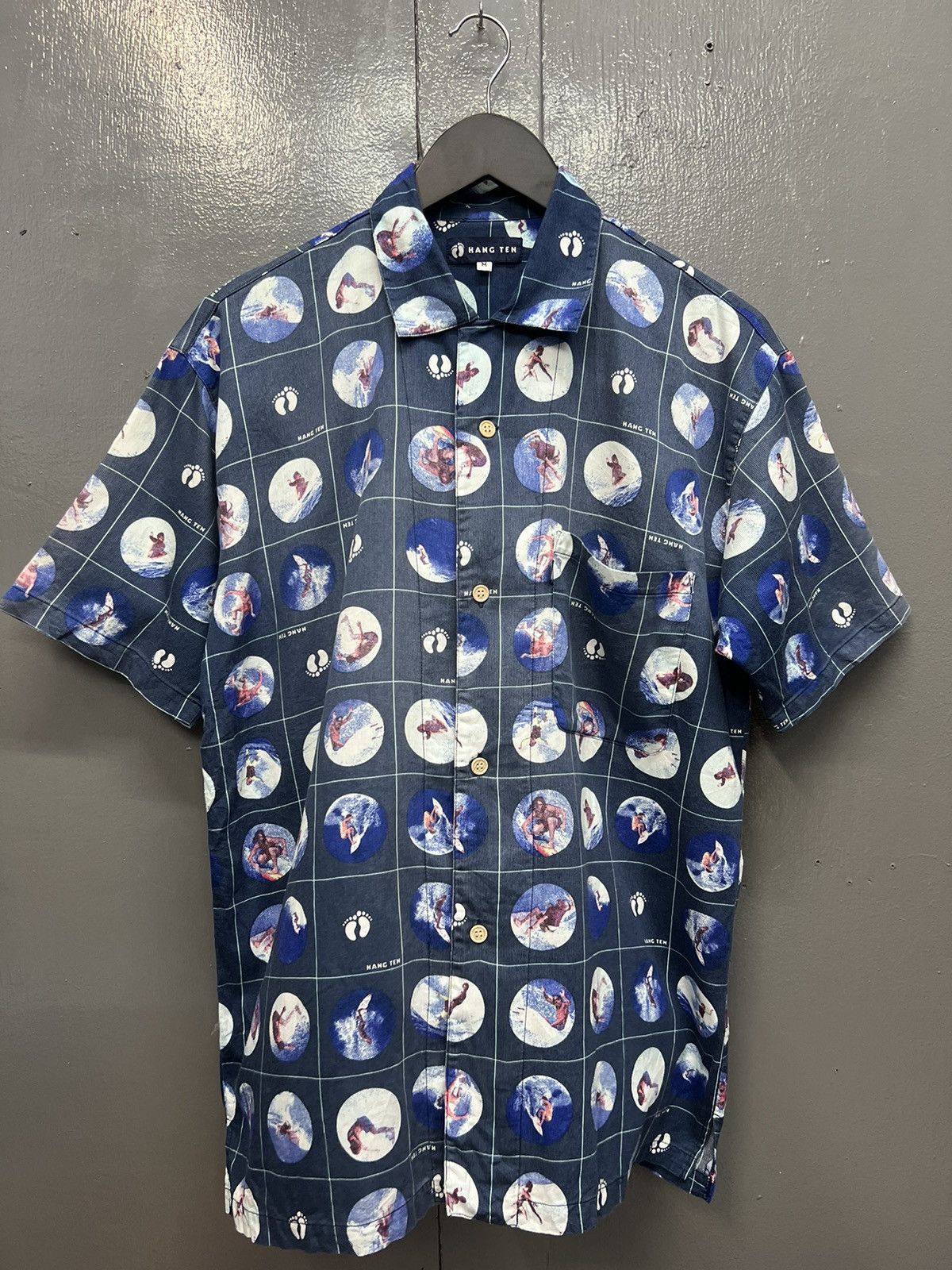 image of Hang Ten Surf Shirt Button Up in Navy, Men's (Size Medium)