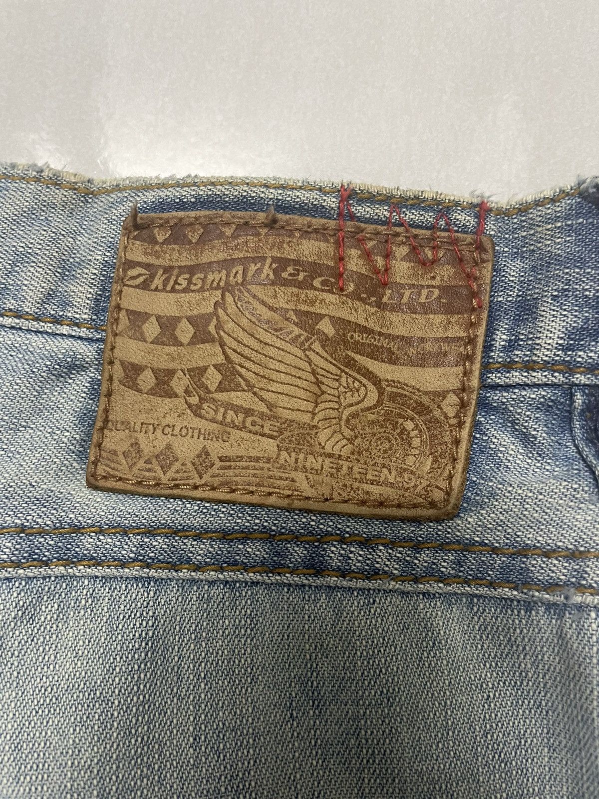 Japanese Brand Vintage Kissmark Japan Double Knee Patches Jeans Distressed Size US 34 / EU 50 - 8 Thumbnail