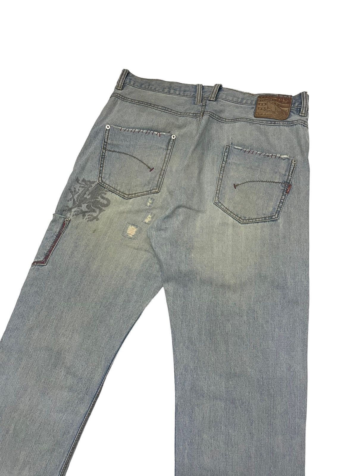 Japanese Brand Vintage Kissmark Japan Double Knee Patches Jeans Distressed Size US 34 / EU 50 - 6 Thumbnail