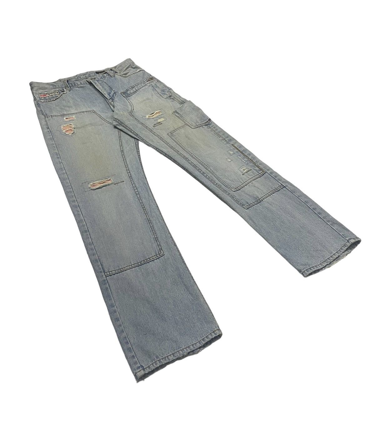 Japanese Brand Vintage Kissmark Japan Double Knee Patches Jeans Distressed Size US 34 / EU 50 - 2 Thumbnail