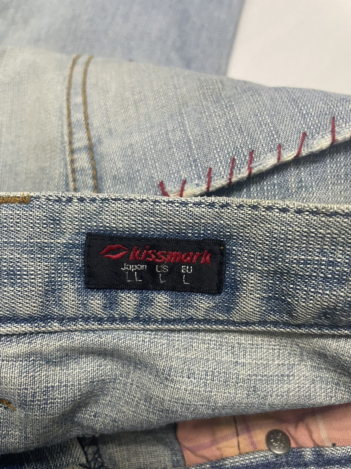 Japanese Brand Vintage Kissmark Japan Double Knee Patches Jeans Distressed Size US 34 / EU 50 - 9 Thumbnail