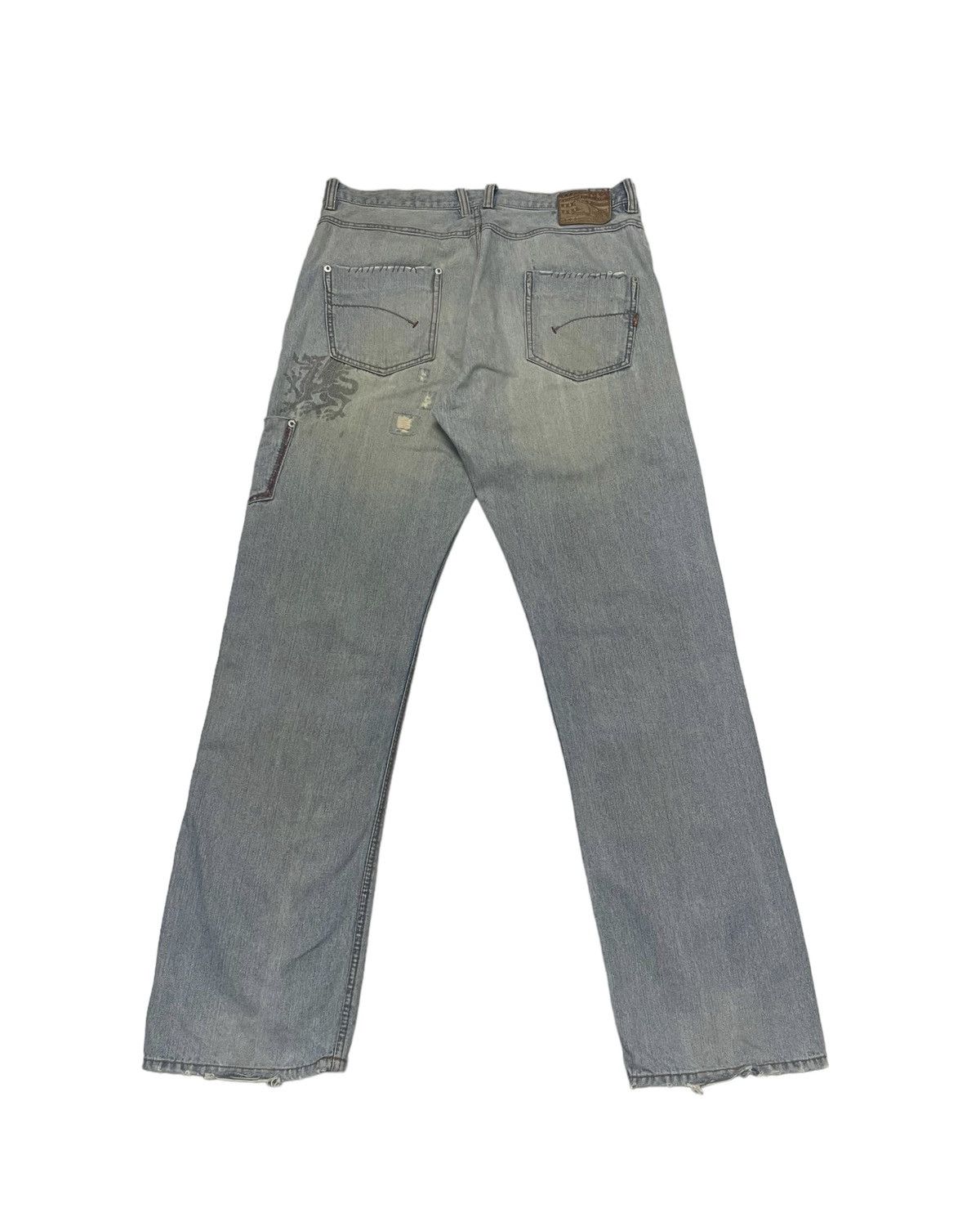 Japanese Brand Vintage Kissmark Japan Double Knee Patches Jeans Distressed Size US 34 / EU 50 - 4 Thumbnail