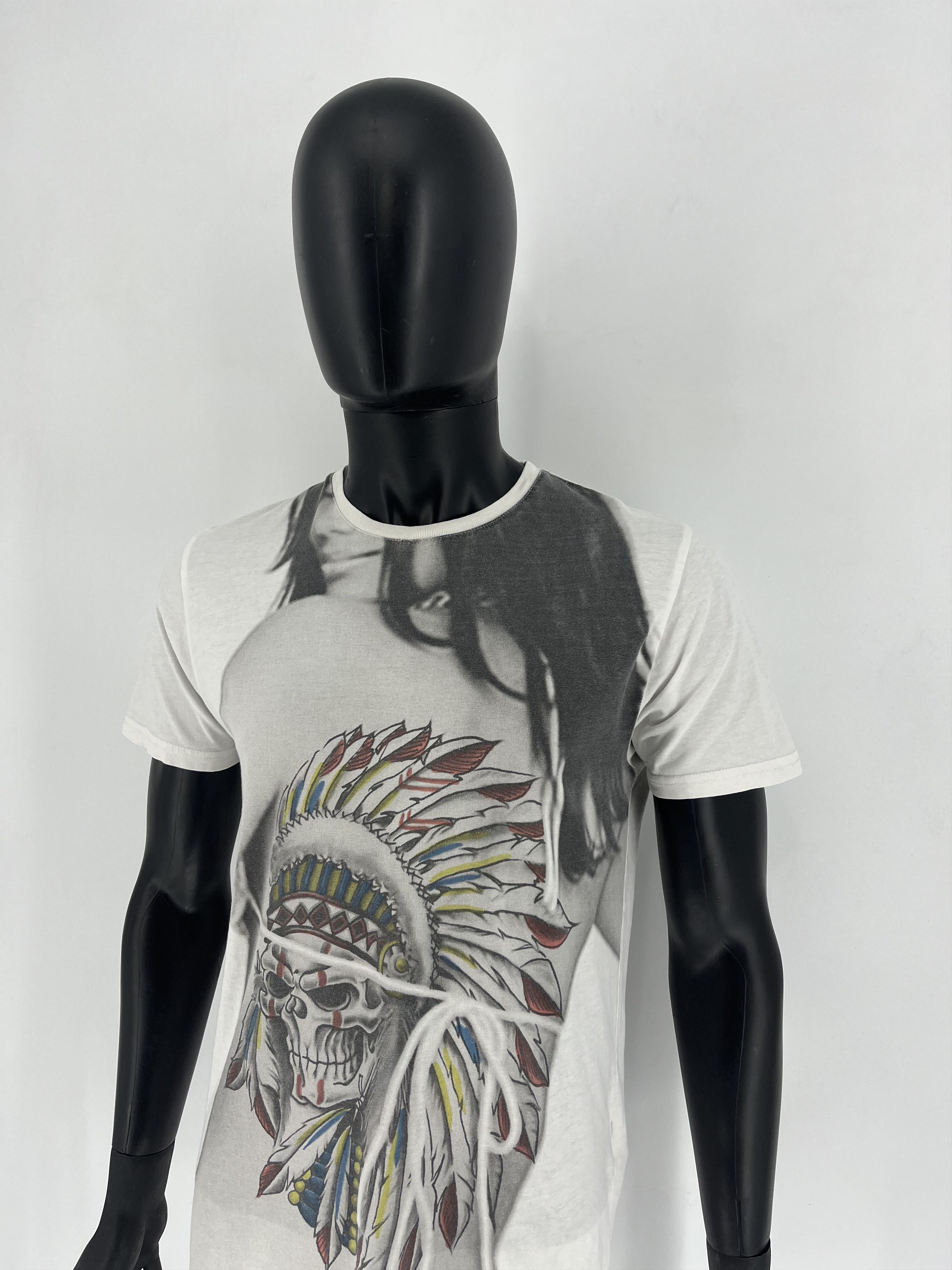 Other Vintage Y2k Sexy girl with Indian skull Rap Style T-shirt Size US L / EU 52-54 / 3 - 4 Thumbnail