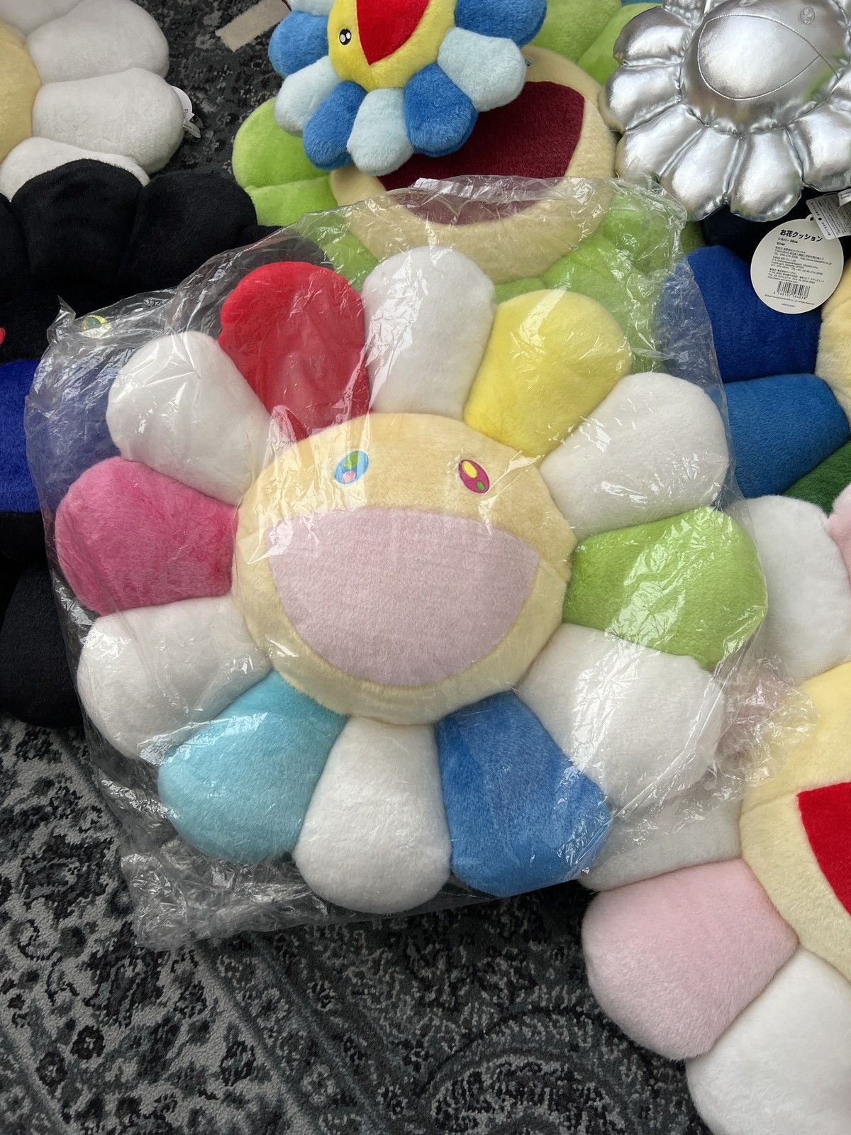 image of Takashi Murakami Rainbow Flower Cushion Plush 60Cm, Men's