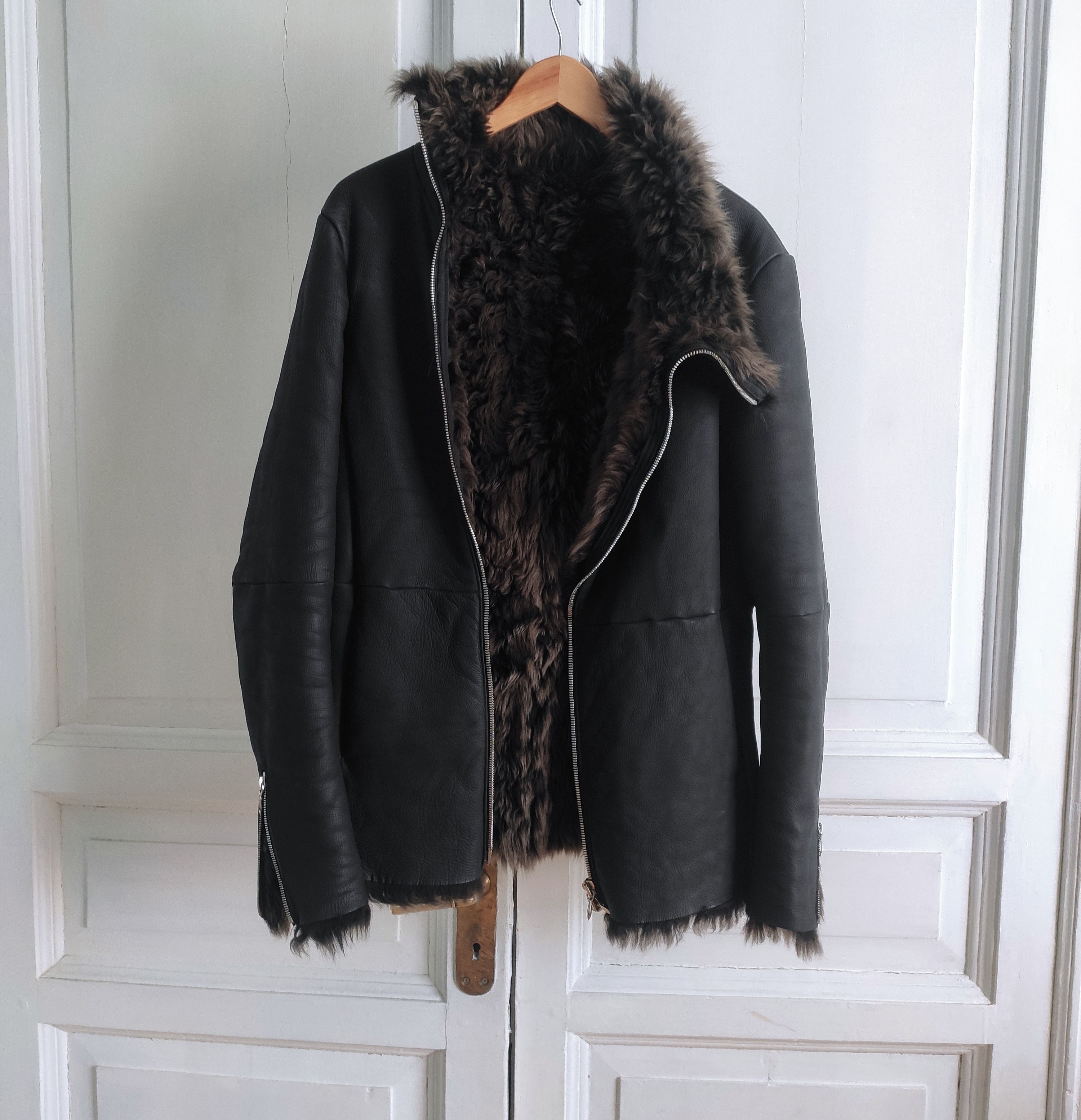 image of Incarnation Shearling Coat.like Carol Christian Poell Or Rick Owens in Black, Men's (Size Medium)