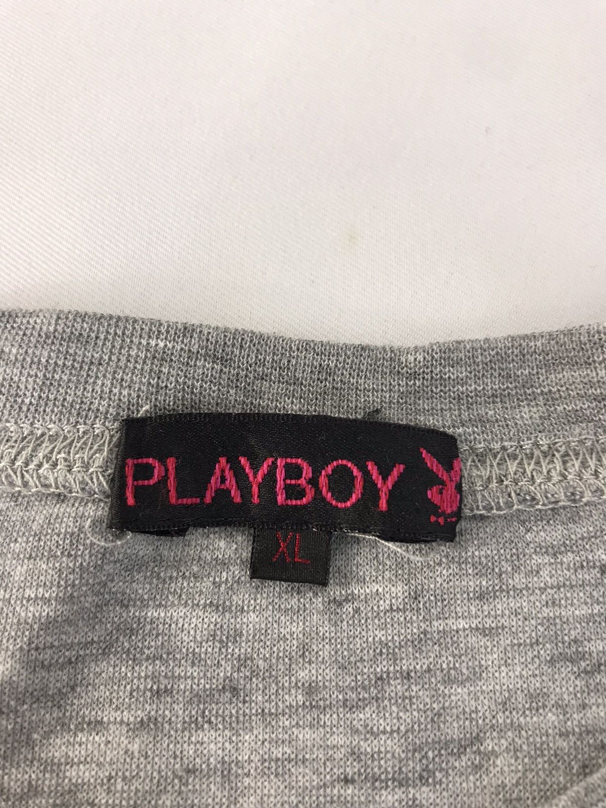 Playboy Playboy Embroidery Big Bunny Head Logo Design Grey Tee Size L / US 10 / IT 46 - 5 Thumbnail