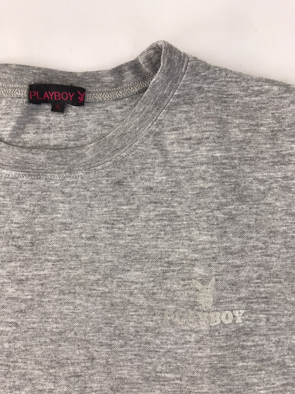 Playboy Playboy Embroidery Big Bunny Head Logo Design Grey Tee Size L / US 10 / IT 46 - 4 Thumbnail
