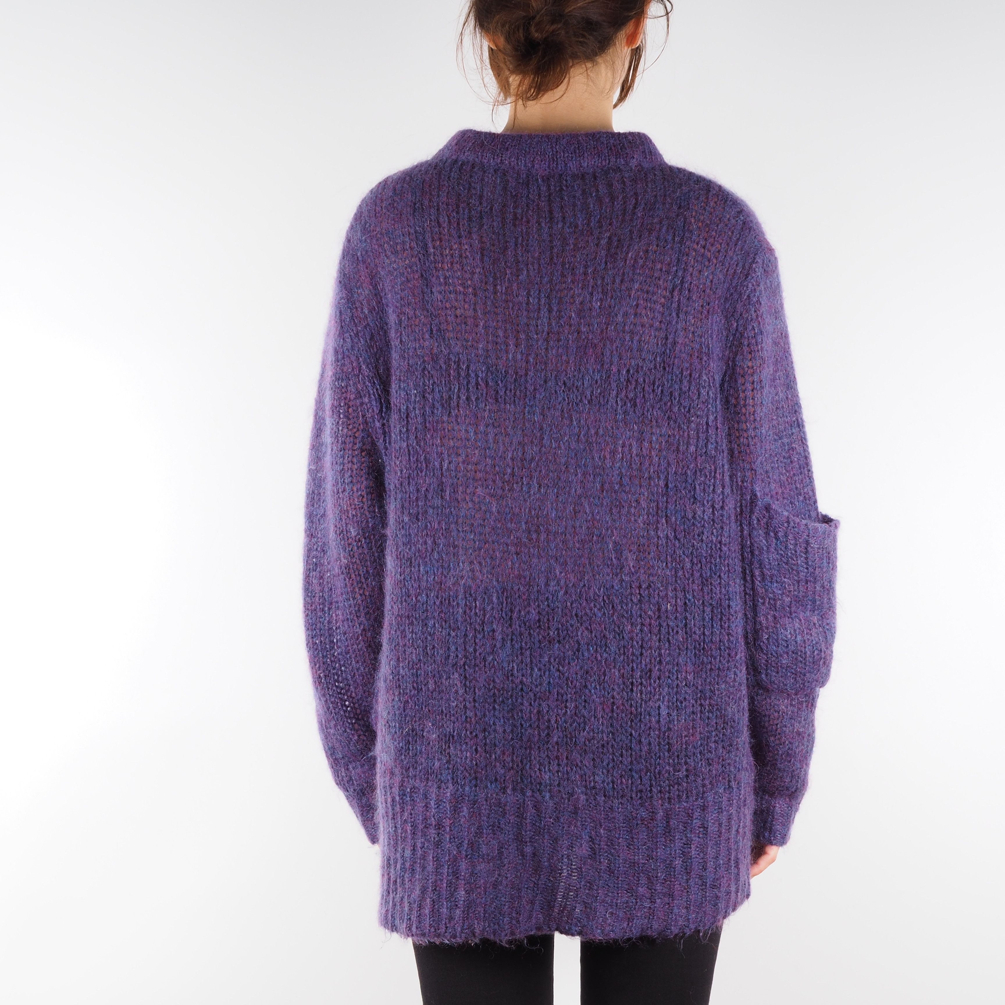 Acne Studios Acne Studios Purple Mohair Oversized Sweater Size XS / US 0-2 / IT 36-38 - 2 Thumbnail