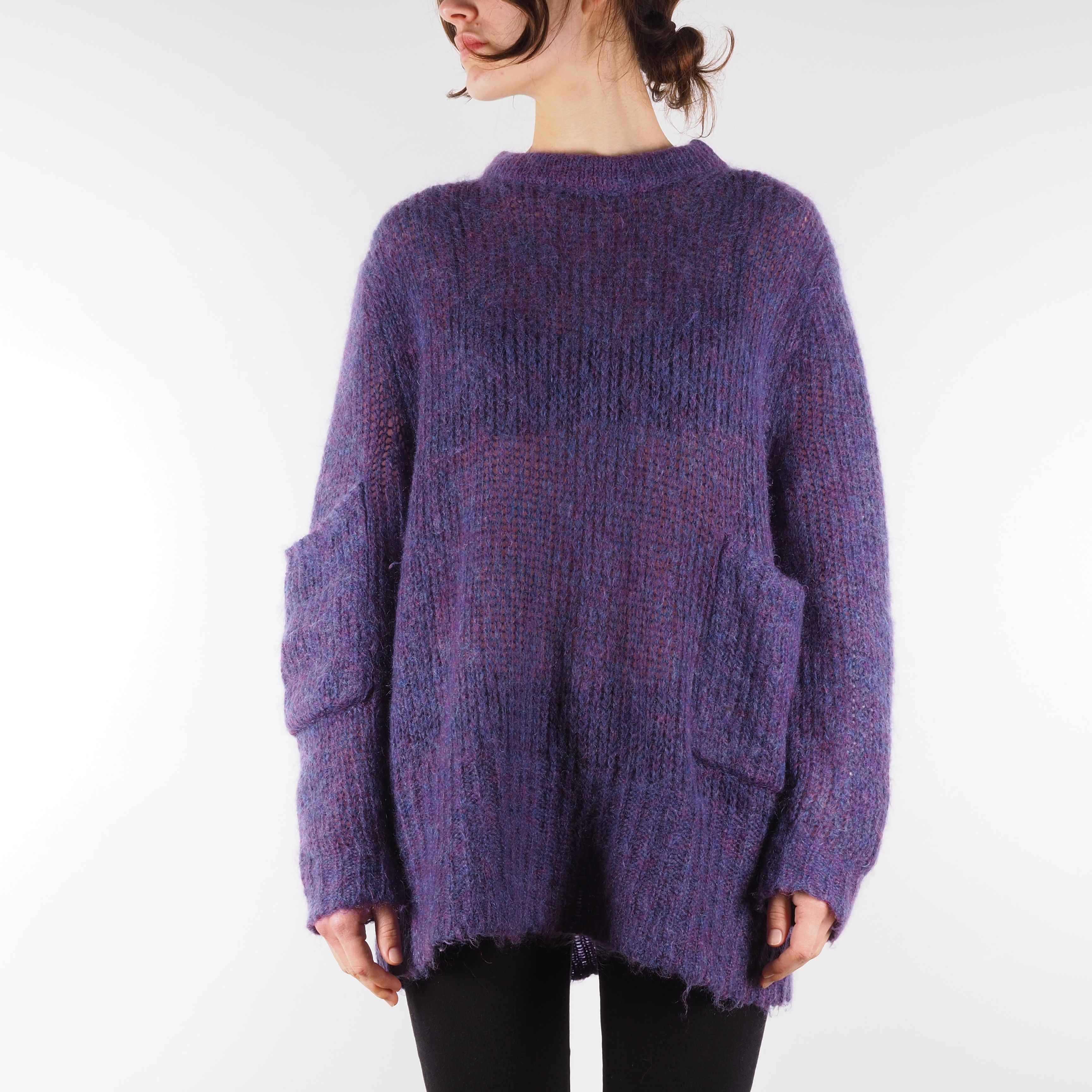 Acne Studios Acne Studios Purple Mohair Oversized Sweater Size XS / US 0-2 / IT 36-38 - 1 Thumbnail