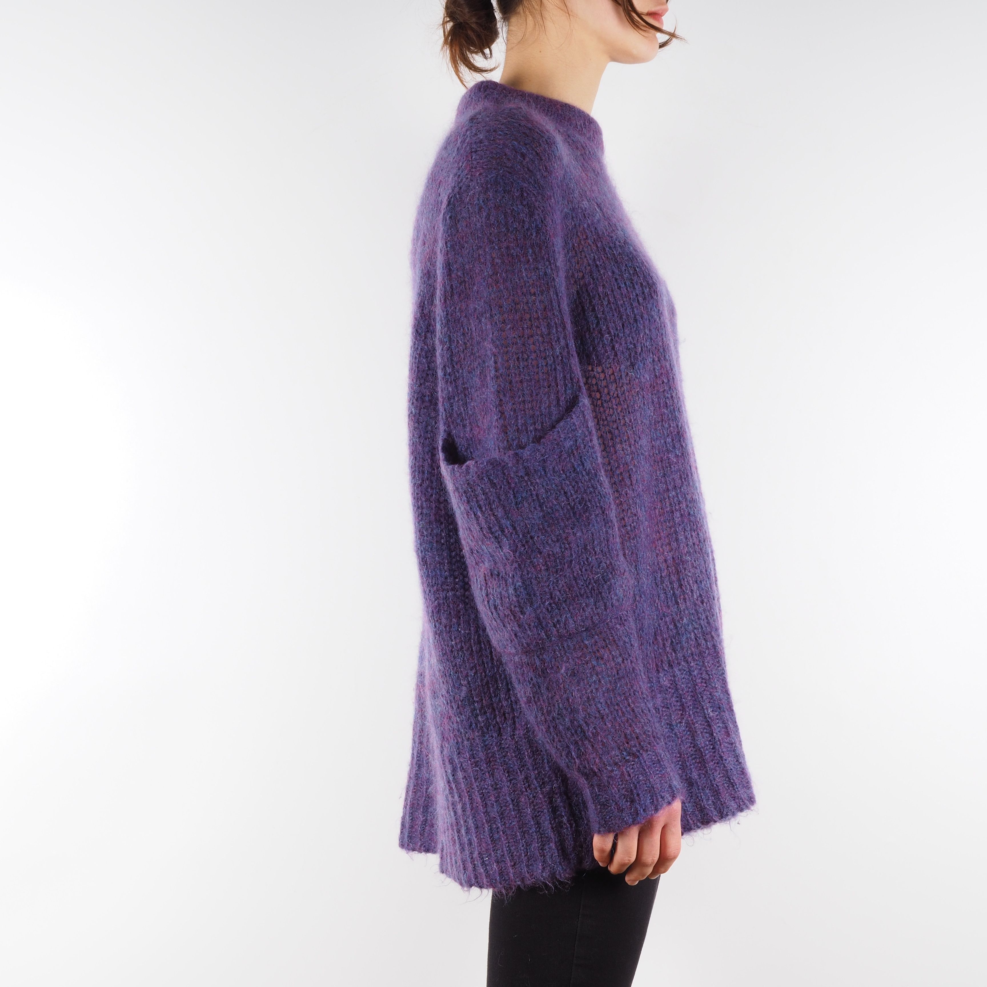 Acne Studios Acne Studios Purple Mohair Oversized Sweater Size XS / US 0-2 / IT 36-38 - 3 Thumbnail